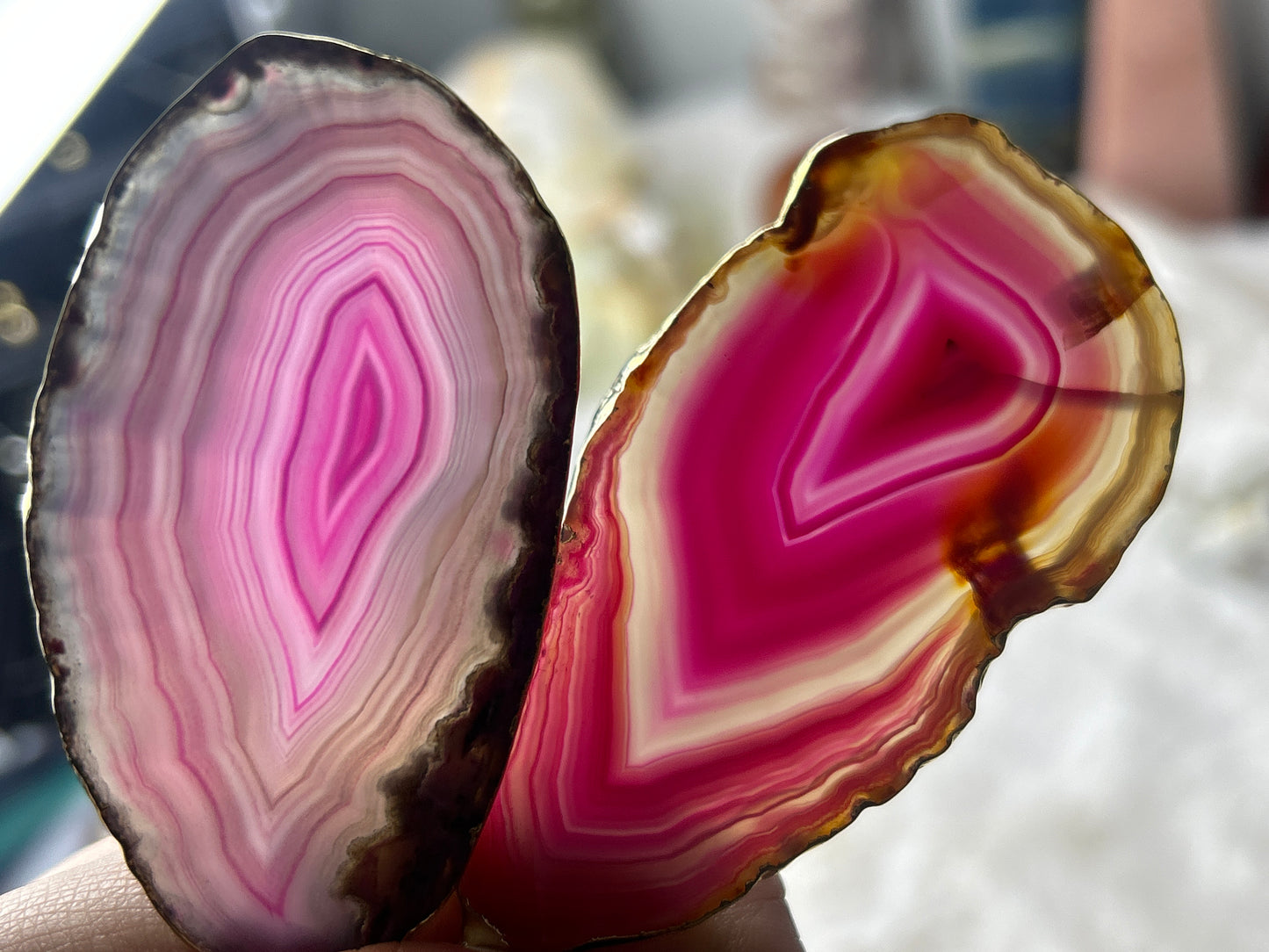 Dyed Pink Agate Slice Ornament