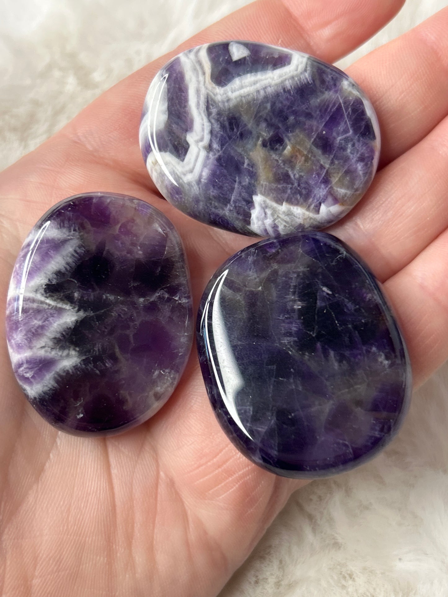Chevron Amethyst Flat Stone