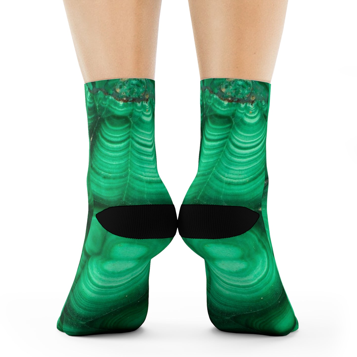 Malachite Design Crew Socks, Unique Fashion Socks, Cozy Gift for Her, Eco-Friendly Fashion, Stylish Home Accessories, Trendy Sock Gift