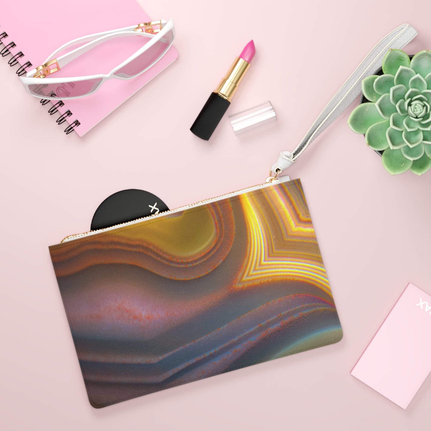 Abstract Agate Print Clutch Bag - Chic Fashion Accessory for Everyday Use