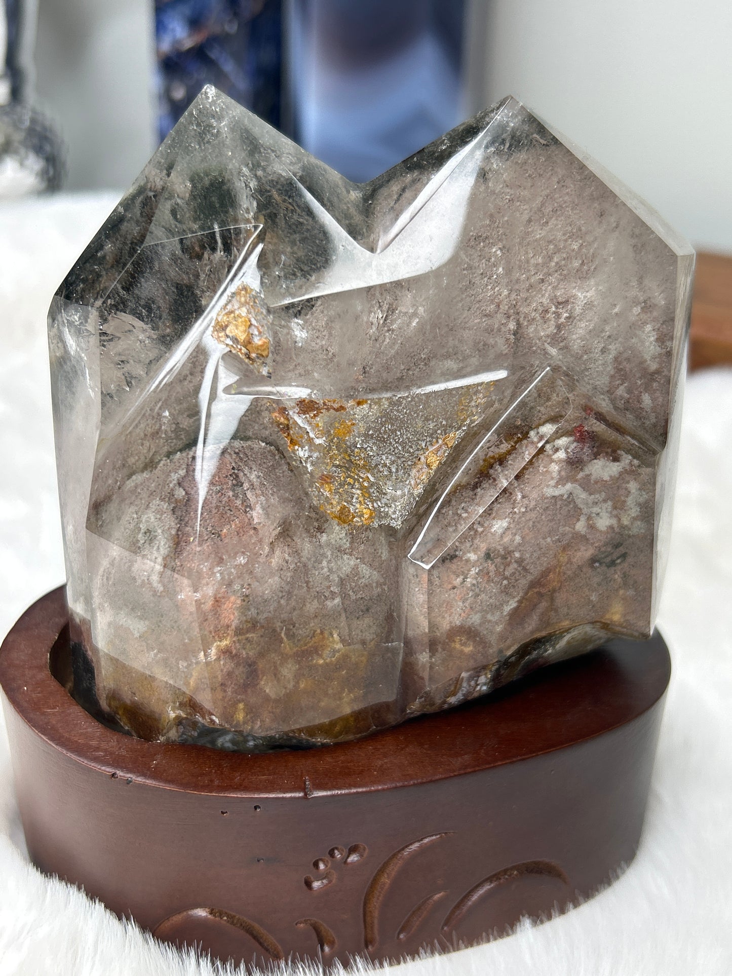 Garden Quartz on Custom Wood Stand