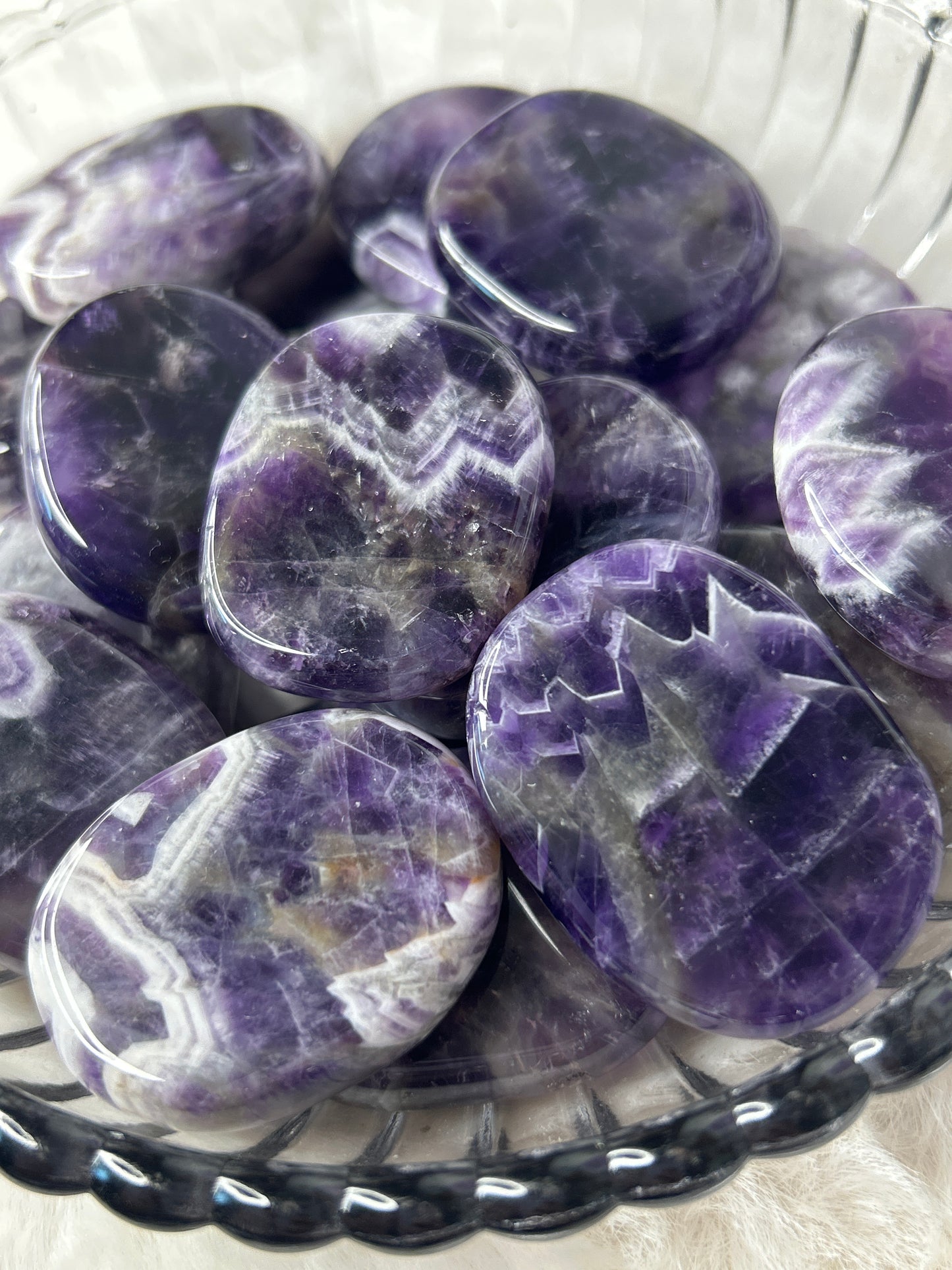 Chevron Amethyst Flat Stone
