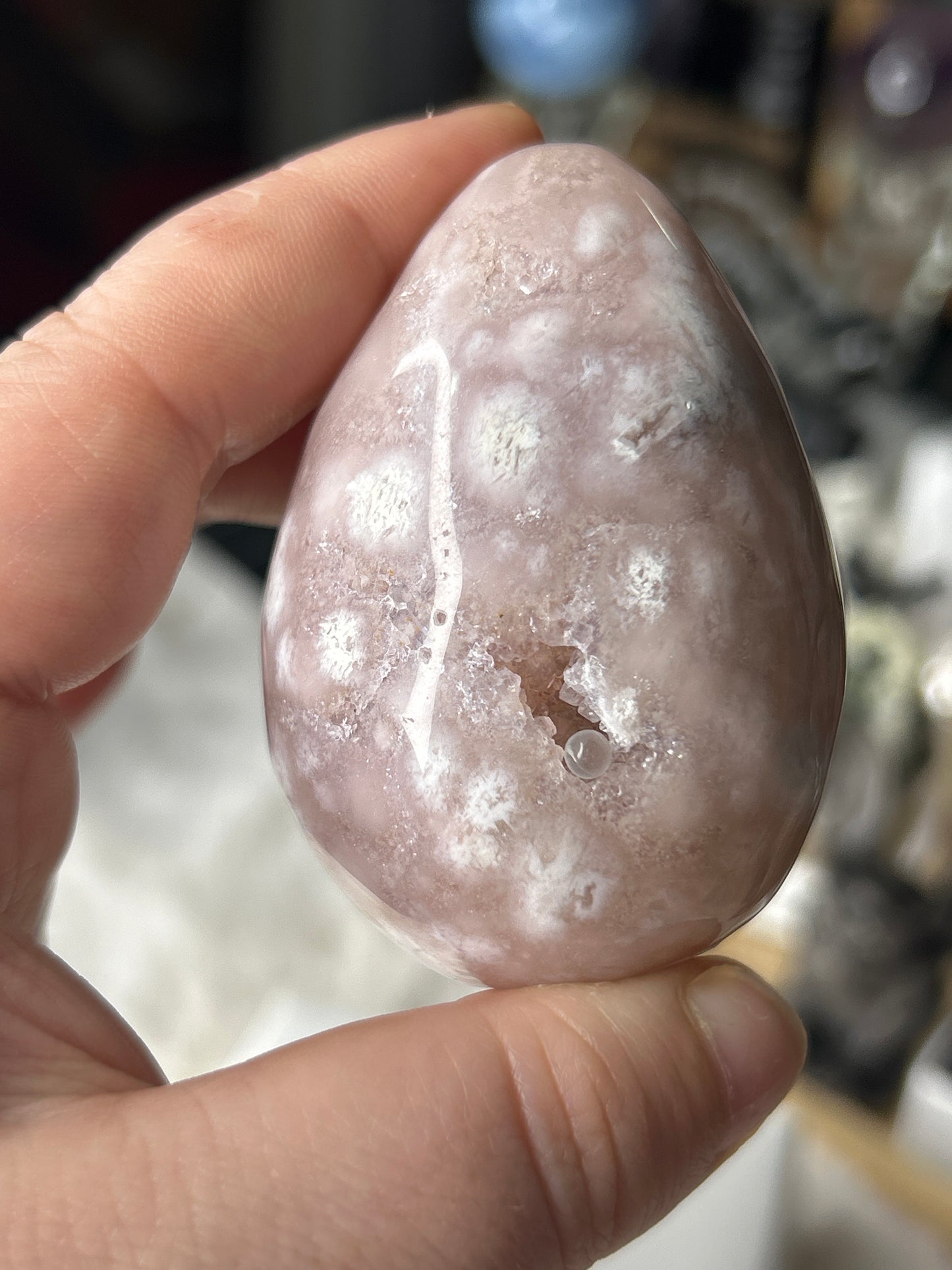 Pink Amethyst x Flower Agate Egg