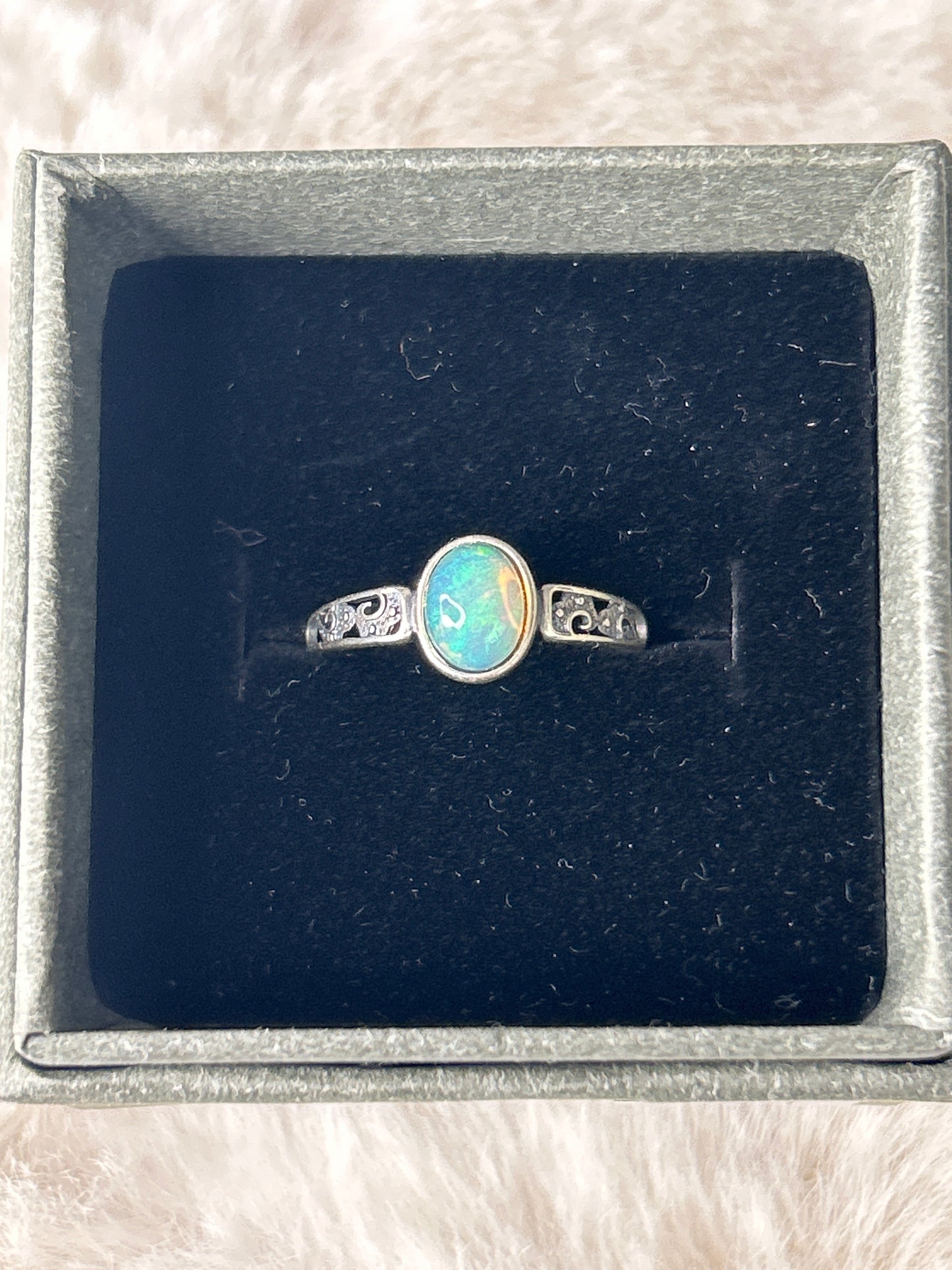 925 Sterling Silver Opal Ring