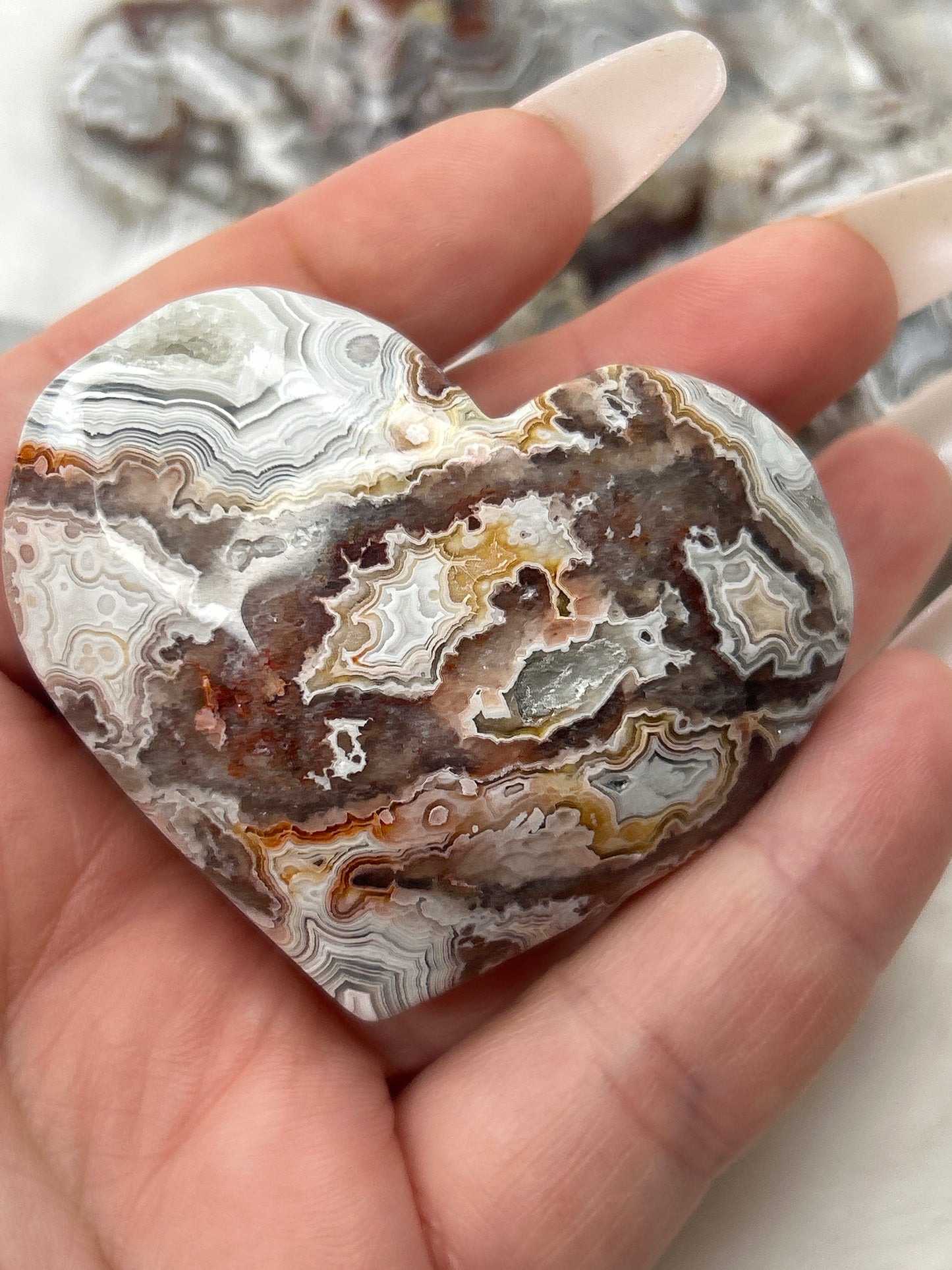 Mexican Lace Agate Heart