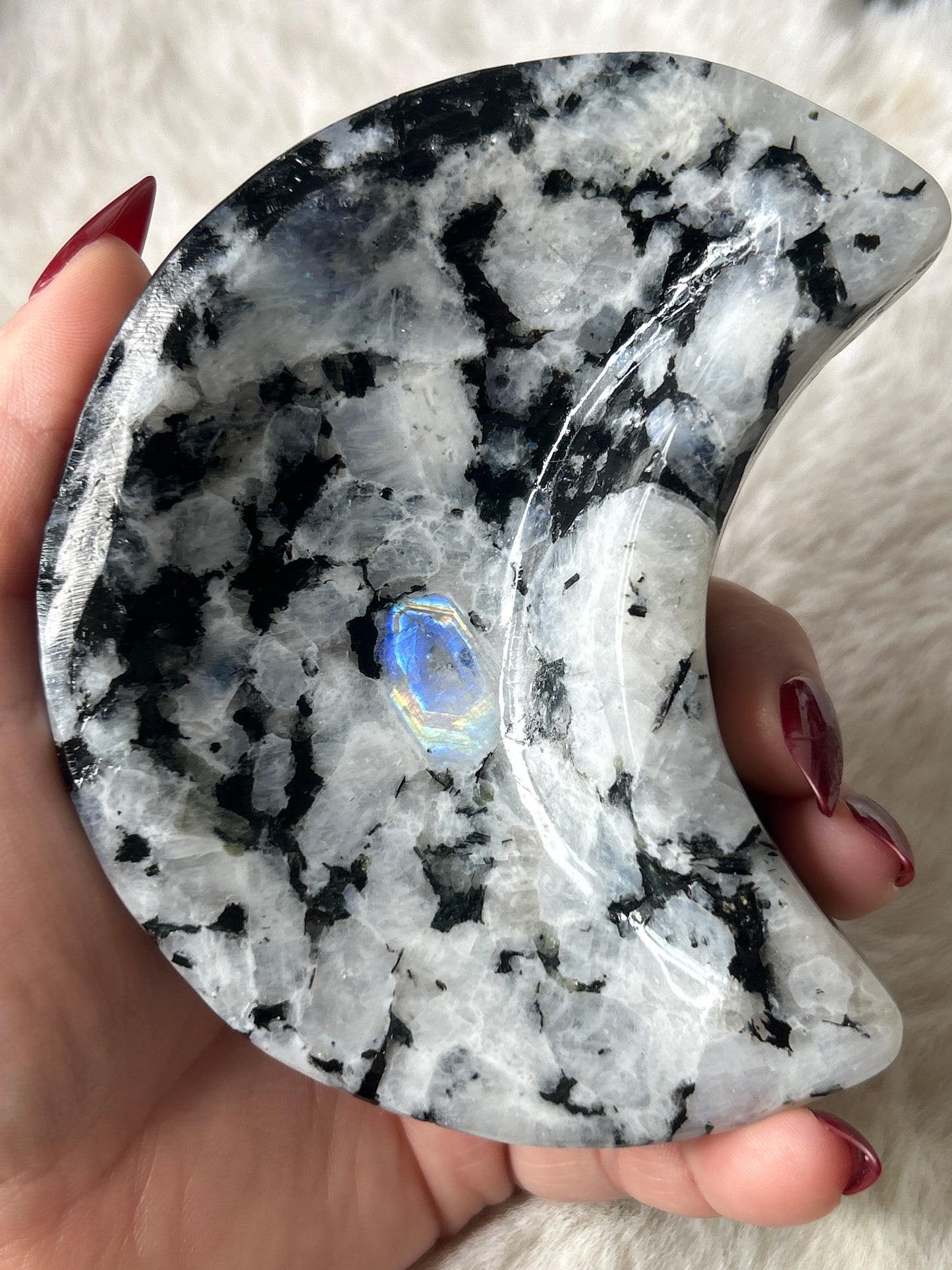 Rainbow Moonstone Moon Bowl