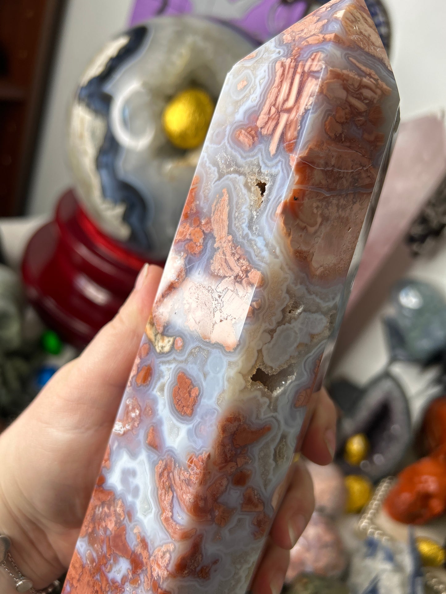 XL Cotton Candy Agate Tower