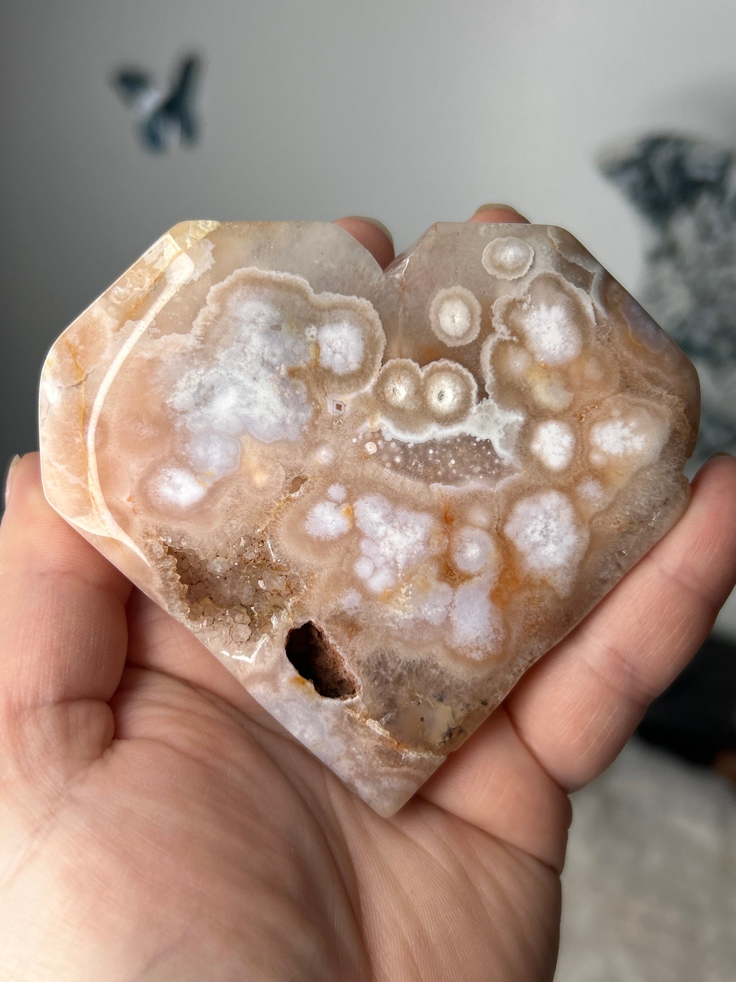 Flower Agate Heart