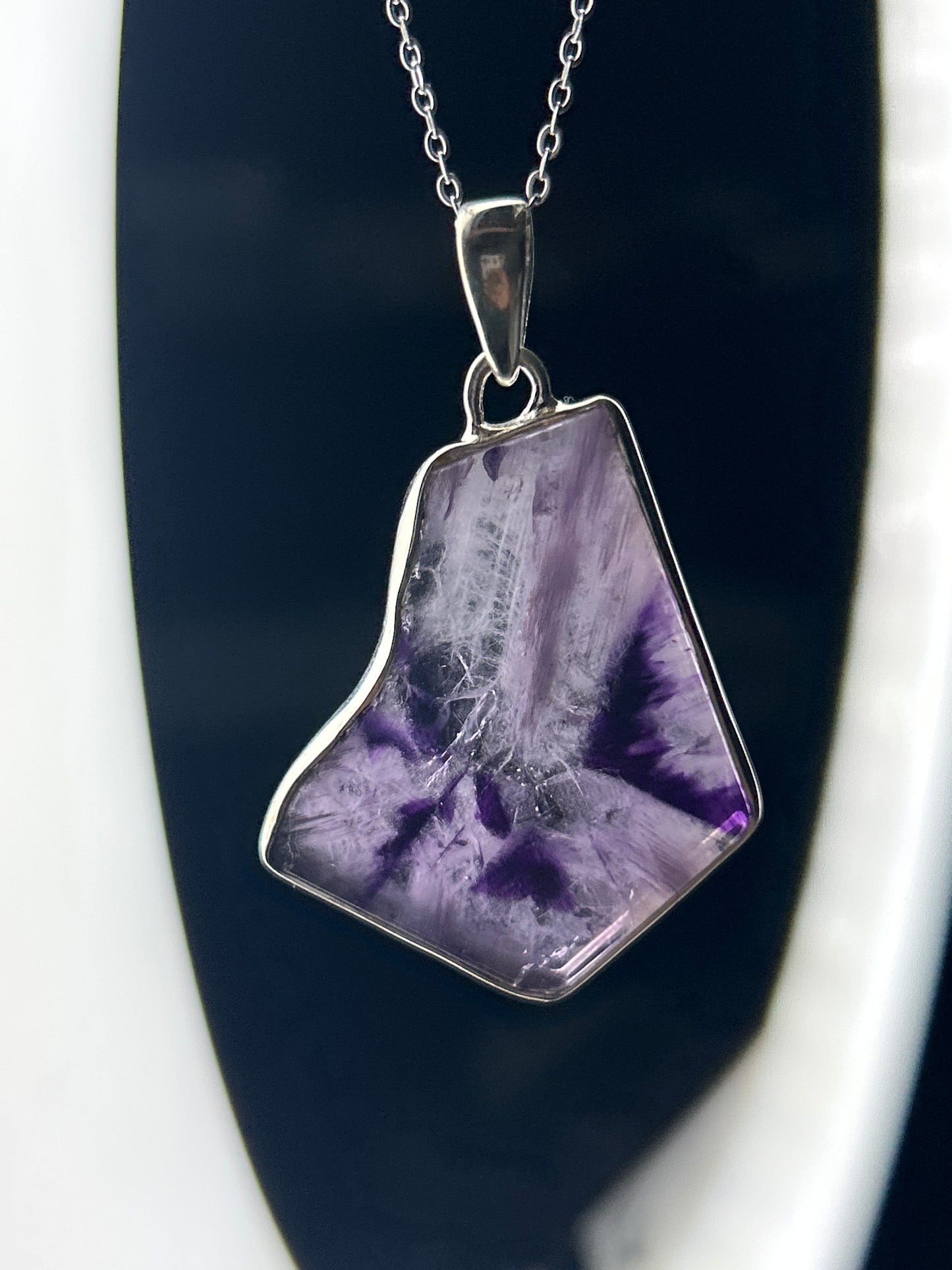 Trapiche Amethyst Necklace-925 Sterling Silver