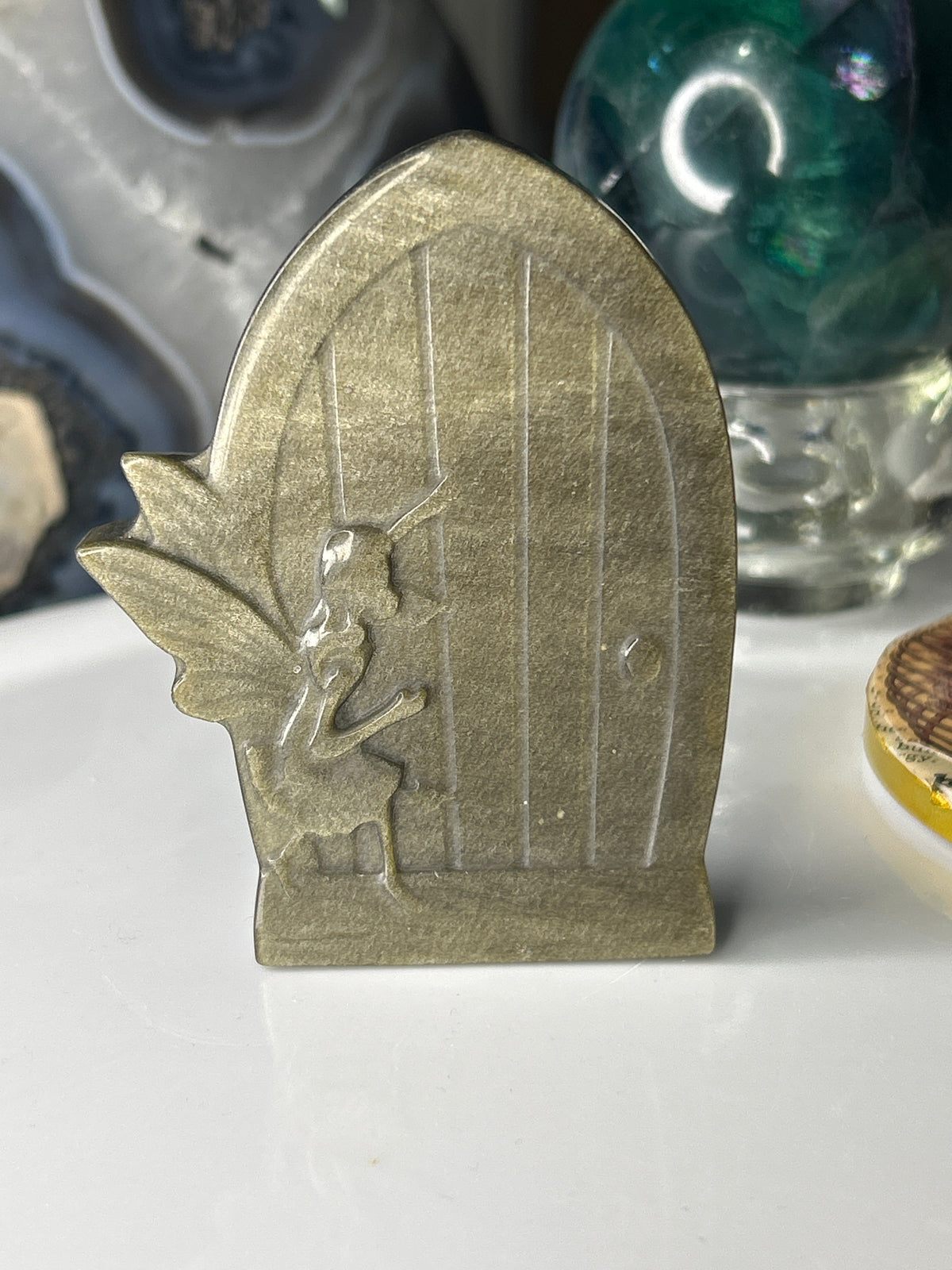 Gold Sheen Obsidian Fairy Door