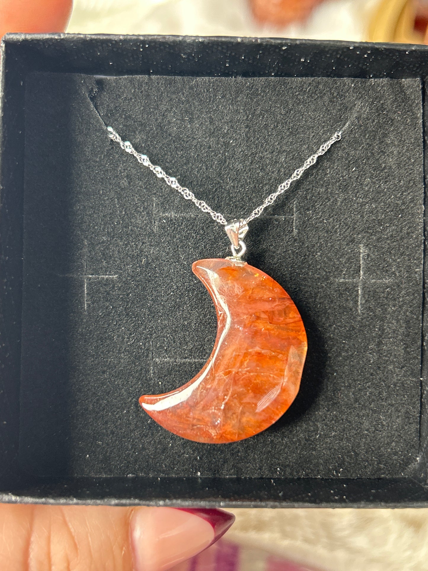 925 Sterling Silver Fire Quartz Necklace