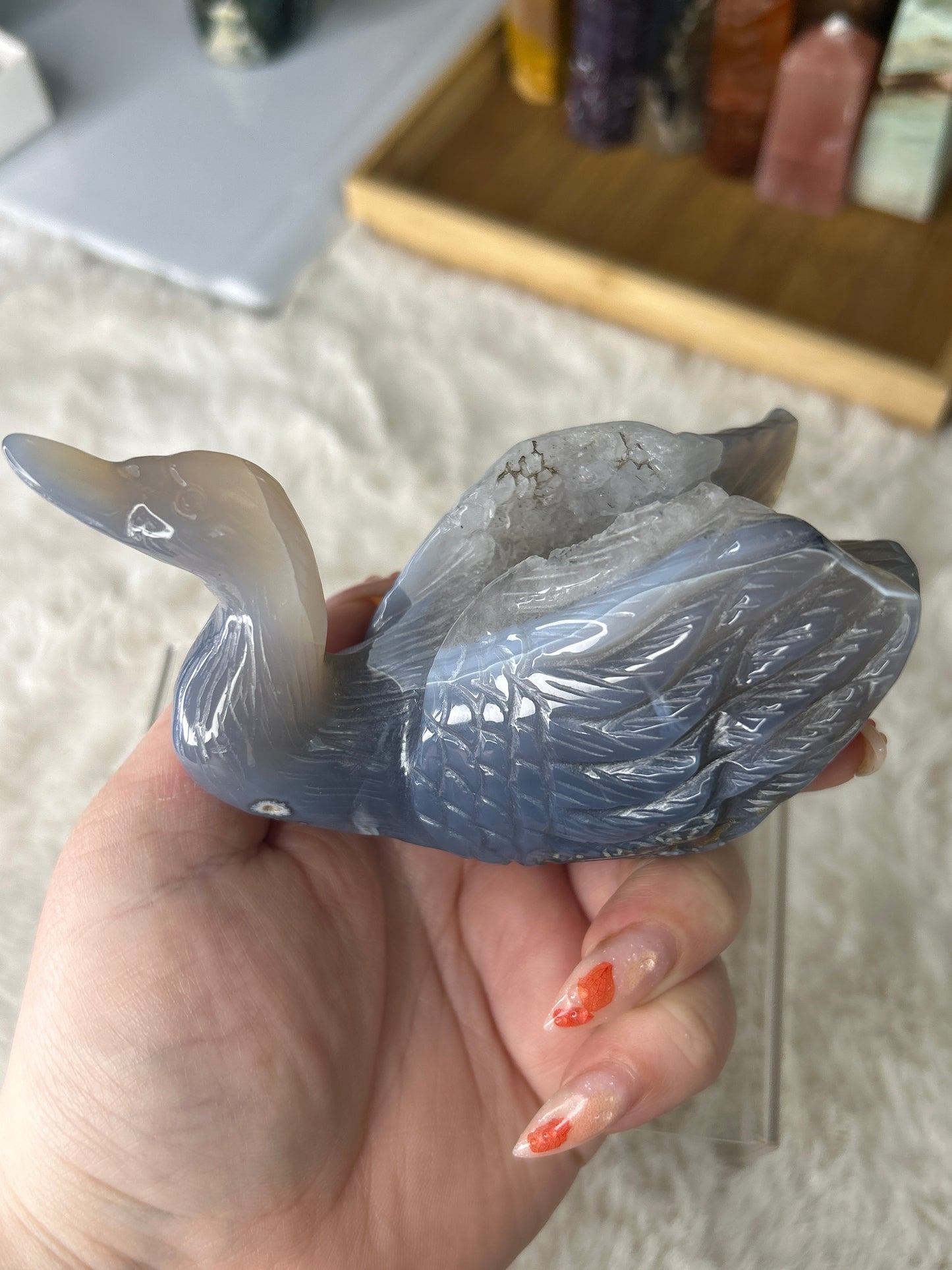 Druzy Agate Swan 🦢