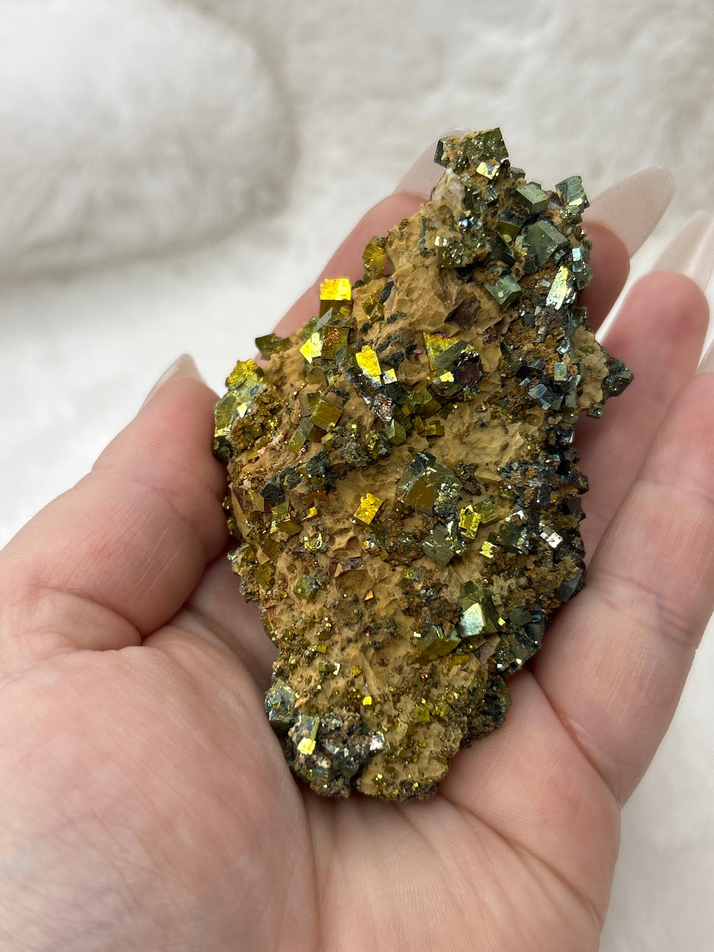 Iridescent Cubic Pyrite