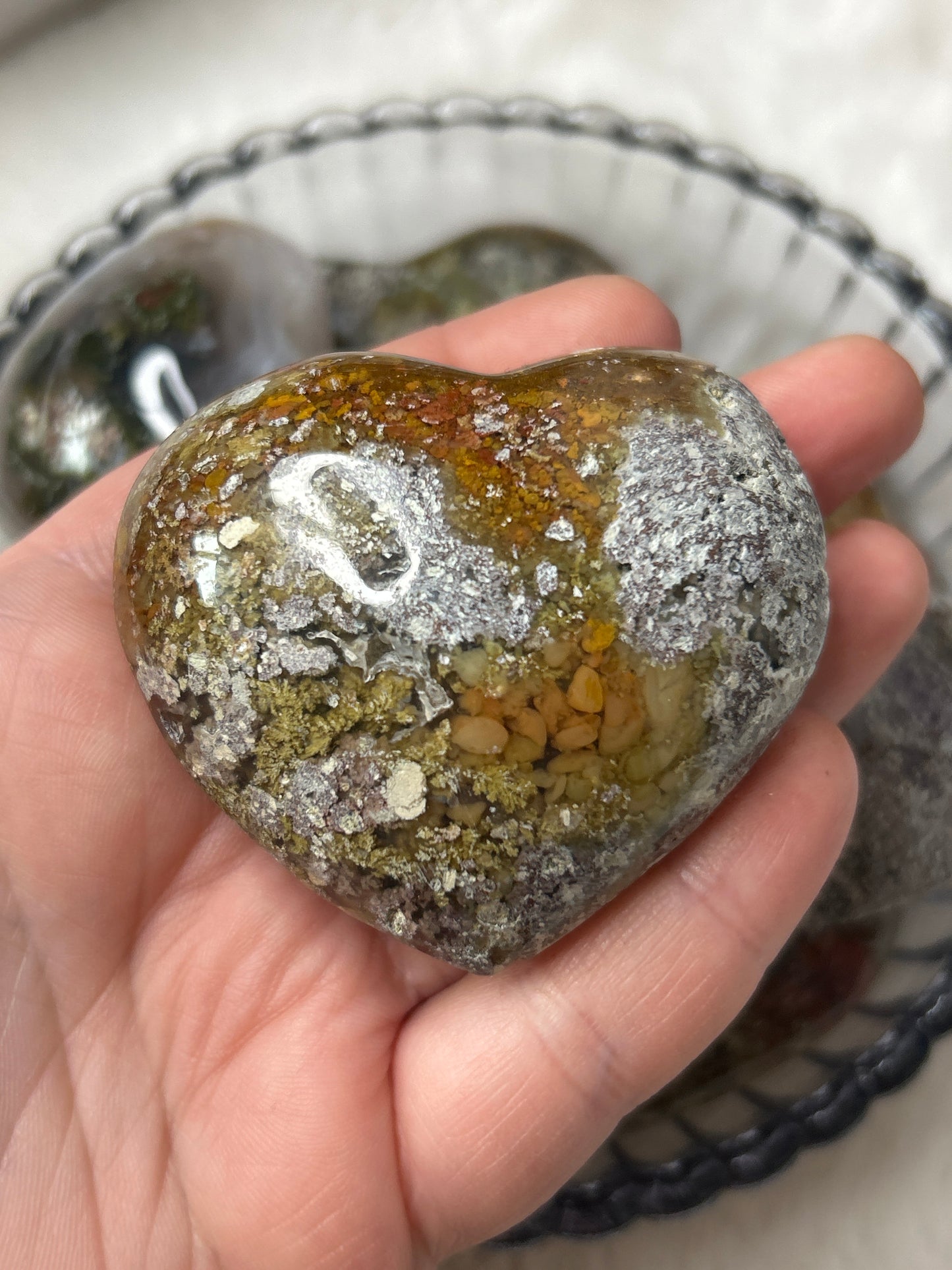 Scenic Moss Agate Heart- Indonesia