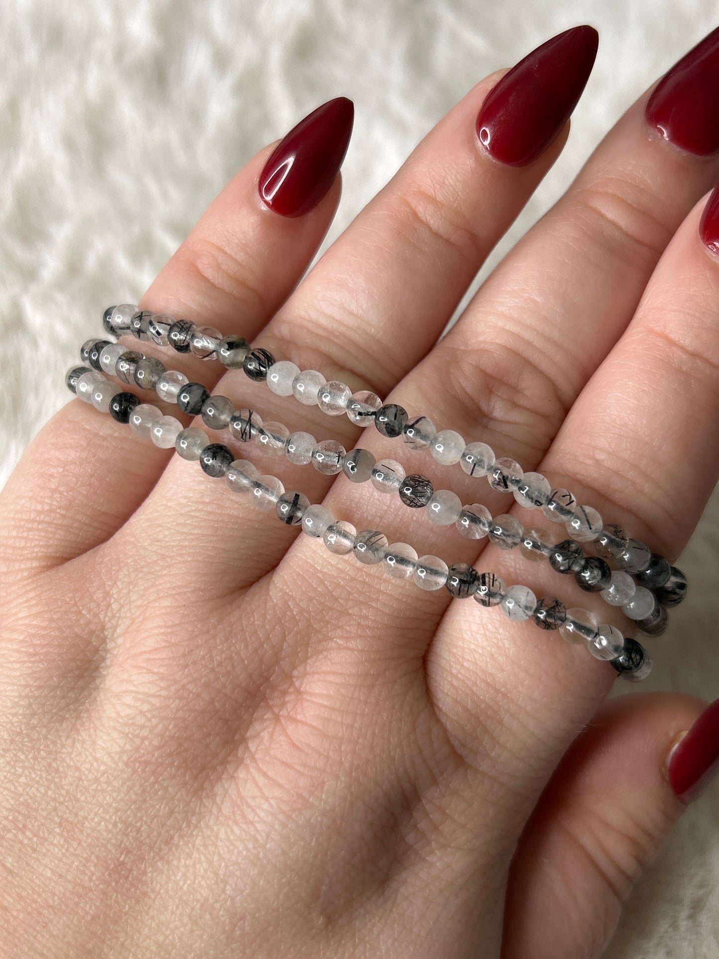 Black Tourmaline in Quartz Bracelet