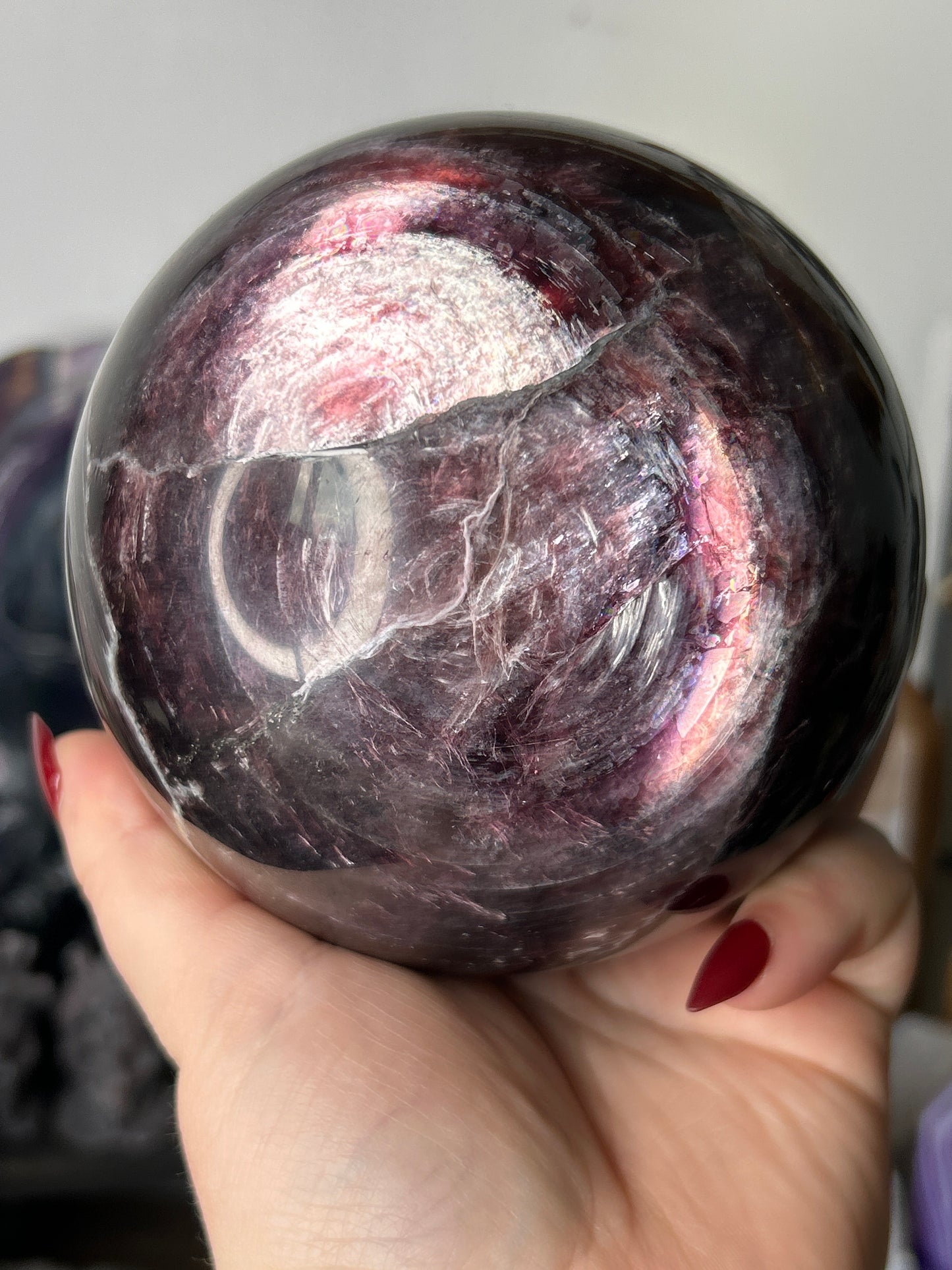 XL Gem Lepidolite Sphere