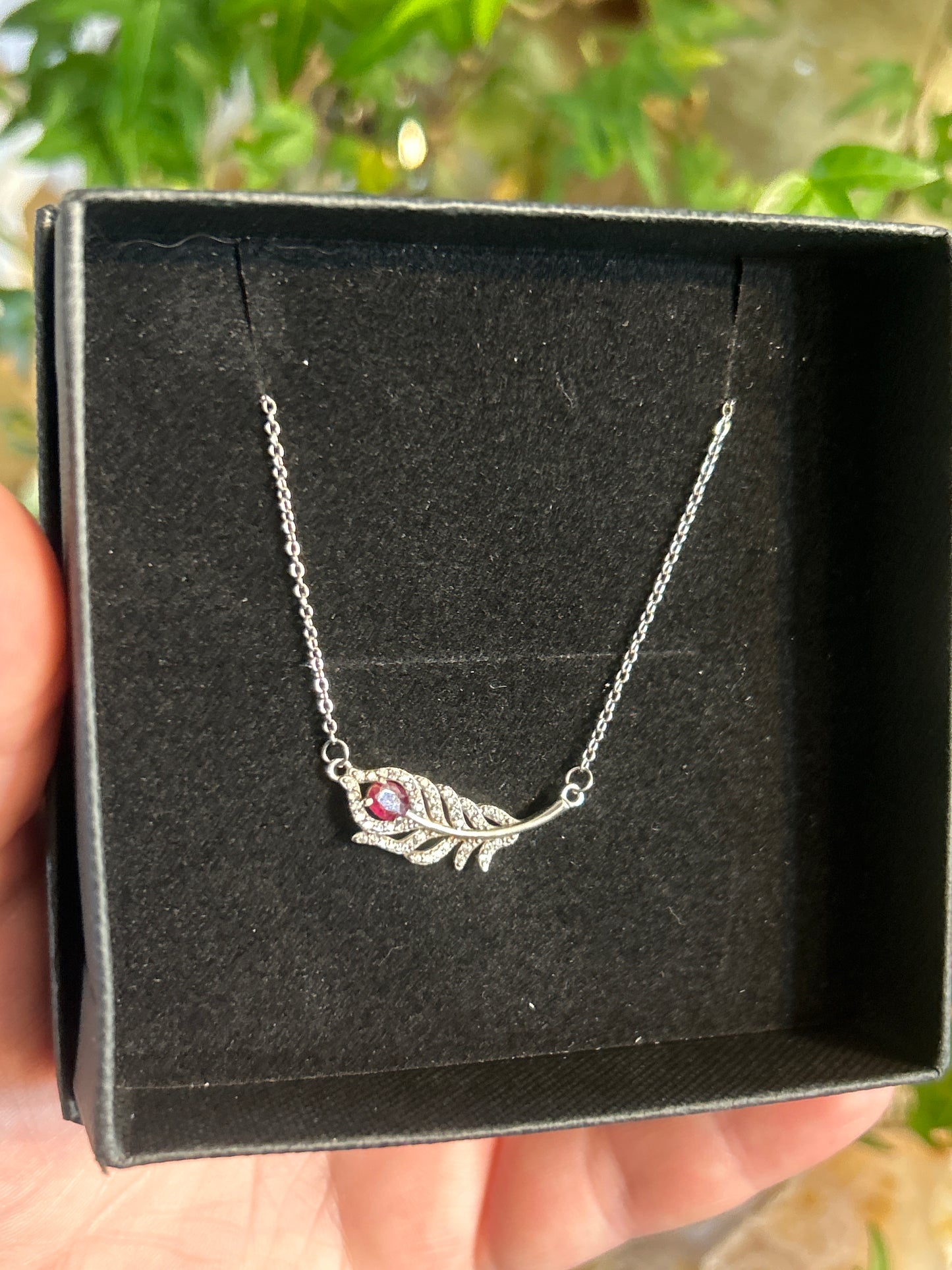 925 Sterling Silver Ruby Necklace