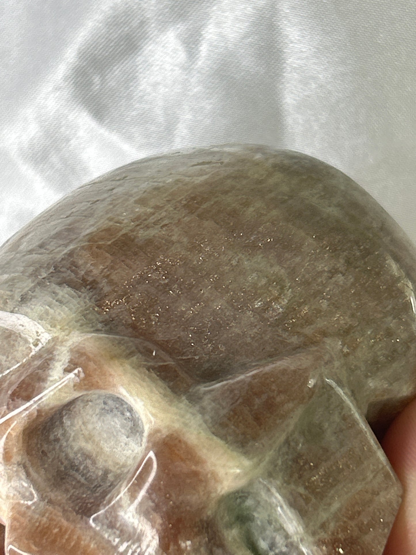 Moonstone with Sunstone Skull