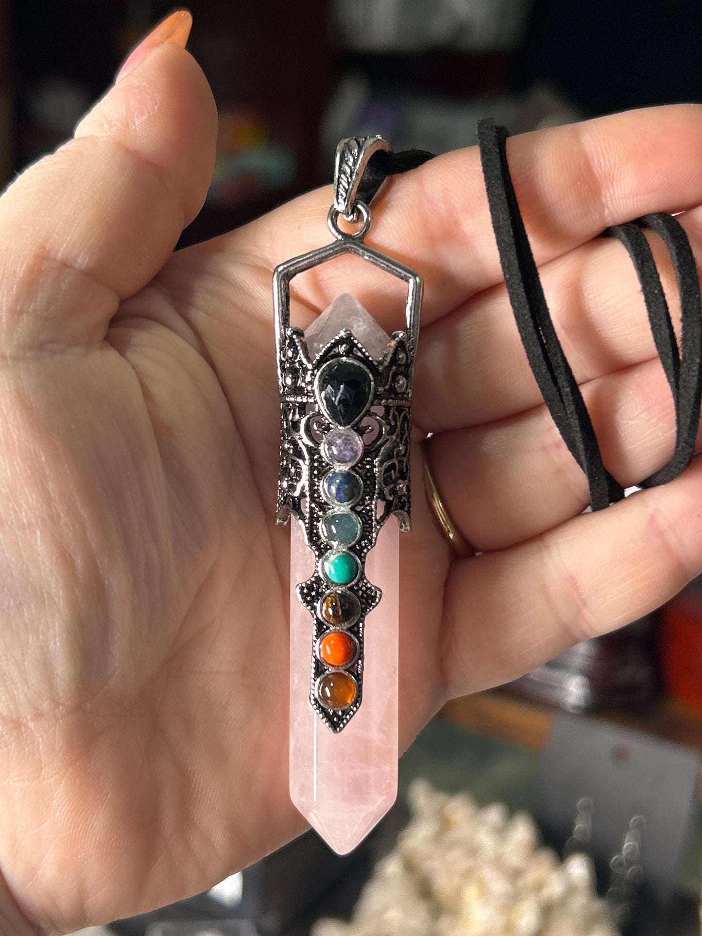 Rose Quartz Chakra Necklace