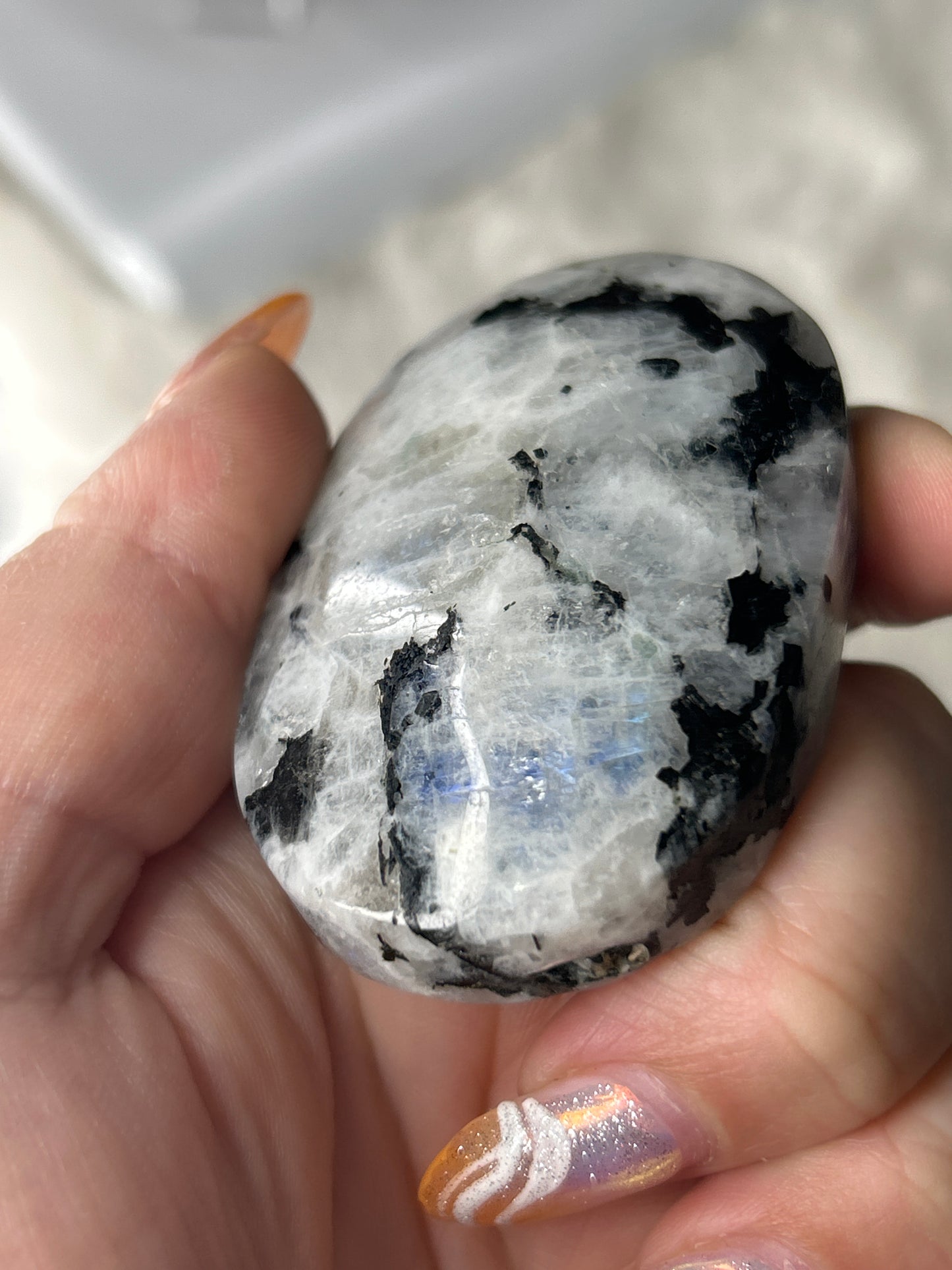 Rainbow Moonstone Palm Stone