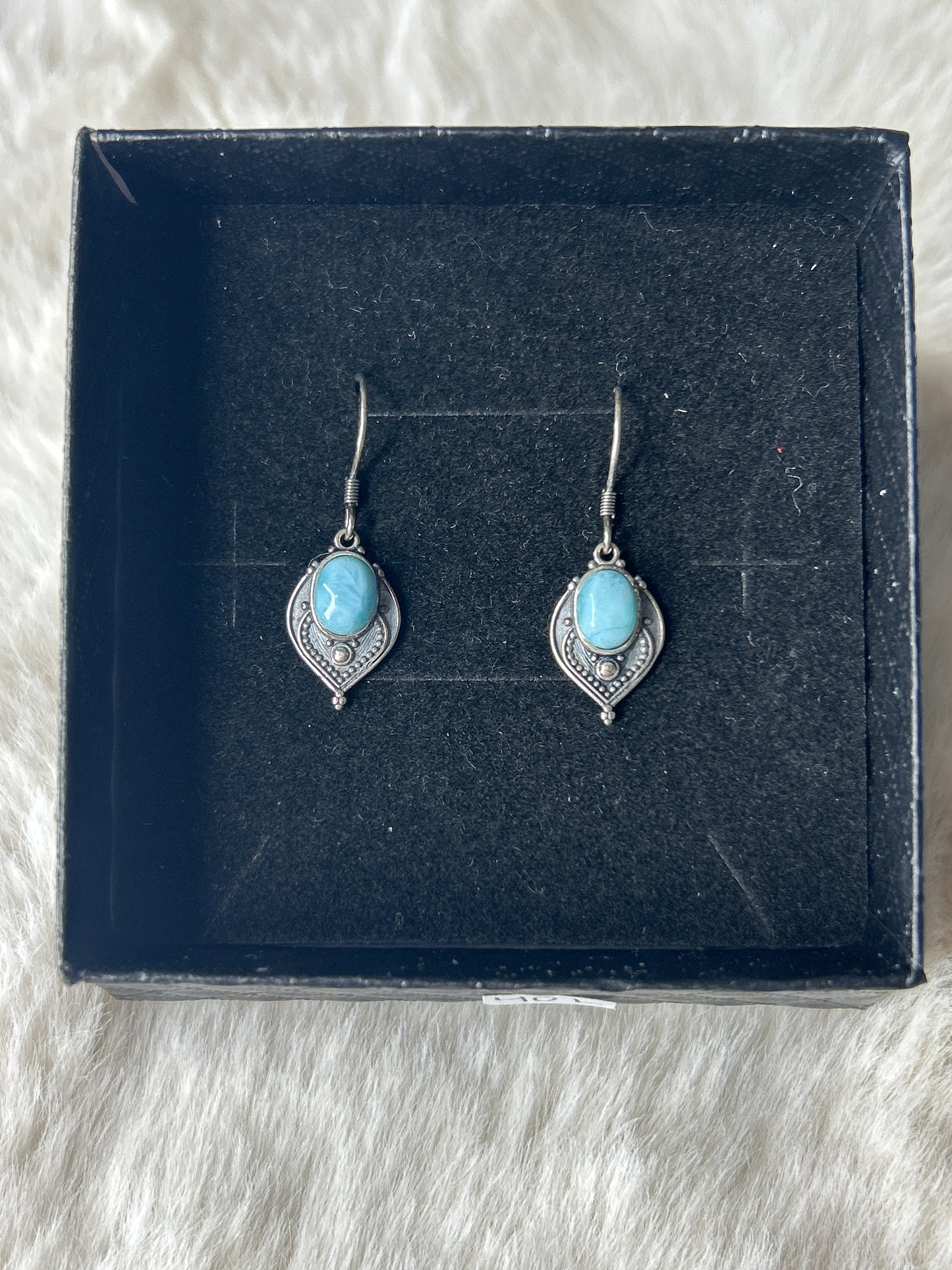 Larimar Earrings 925 Sterling Silver