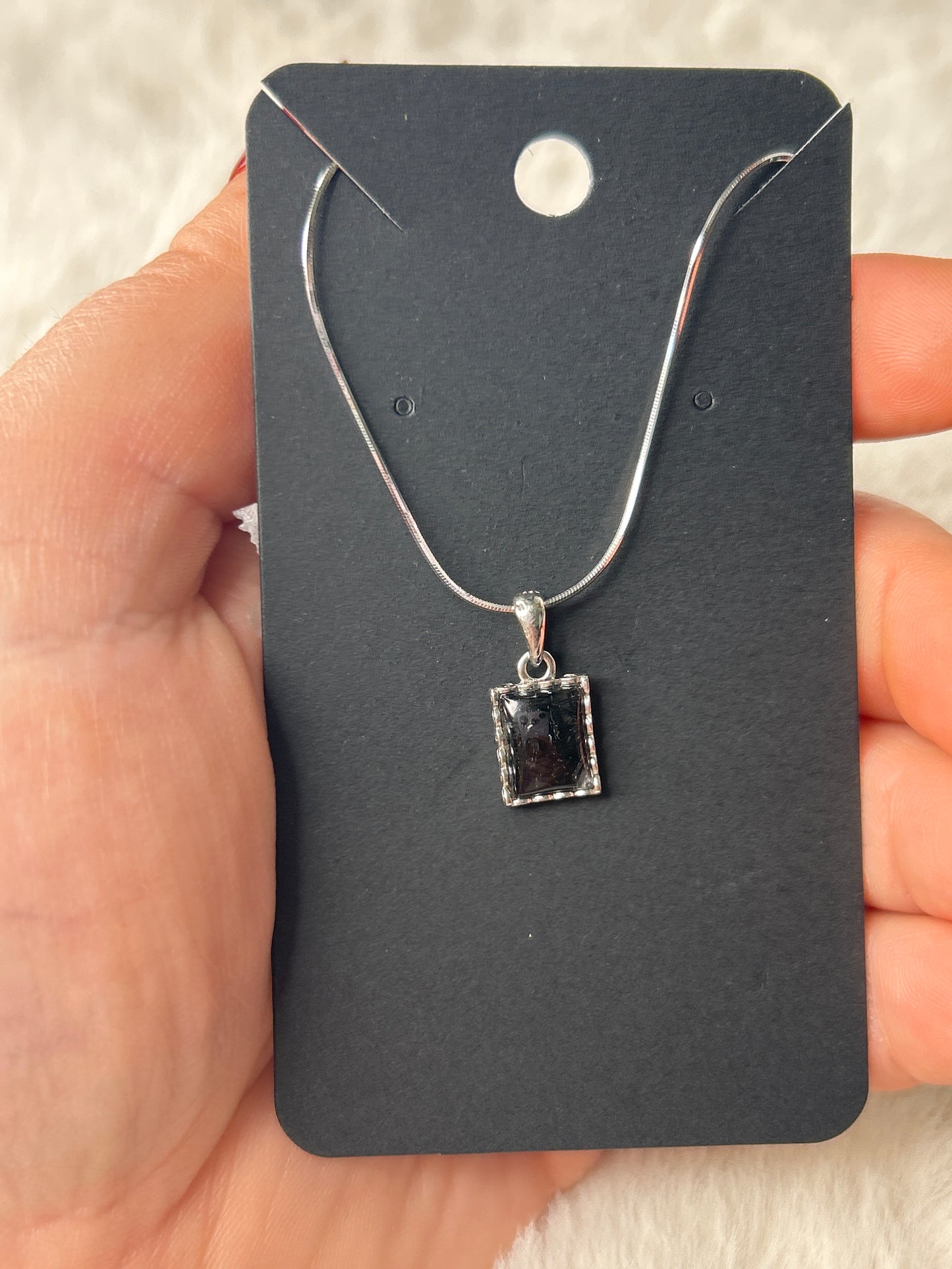 925 Sterling Silver Tourmaline in Quartz Necklace