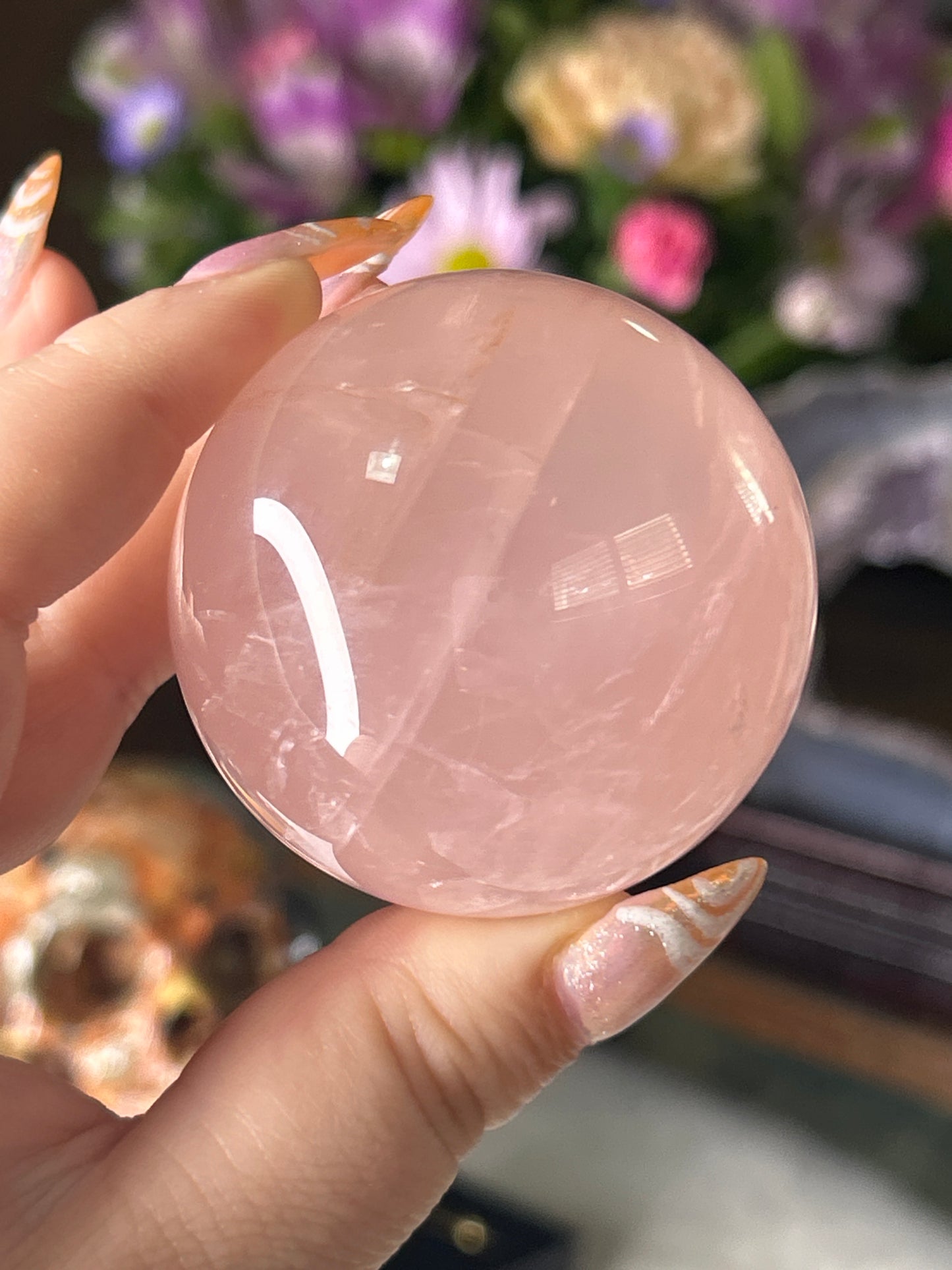Star Rose Quartz Sphere
