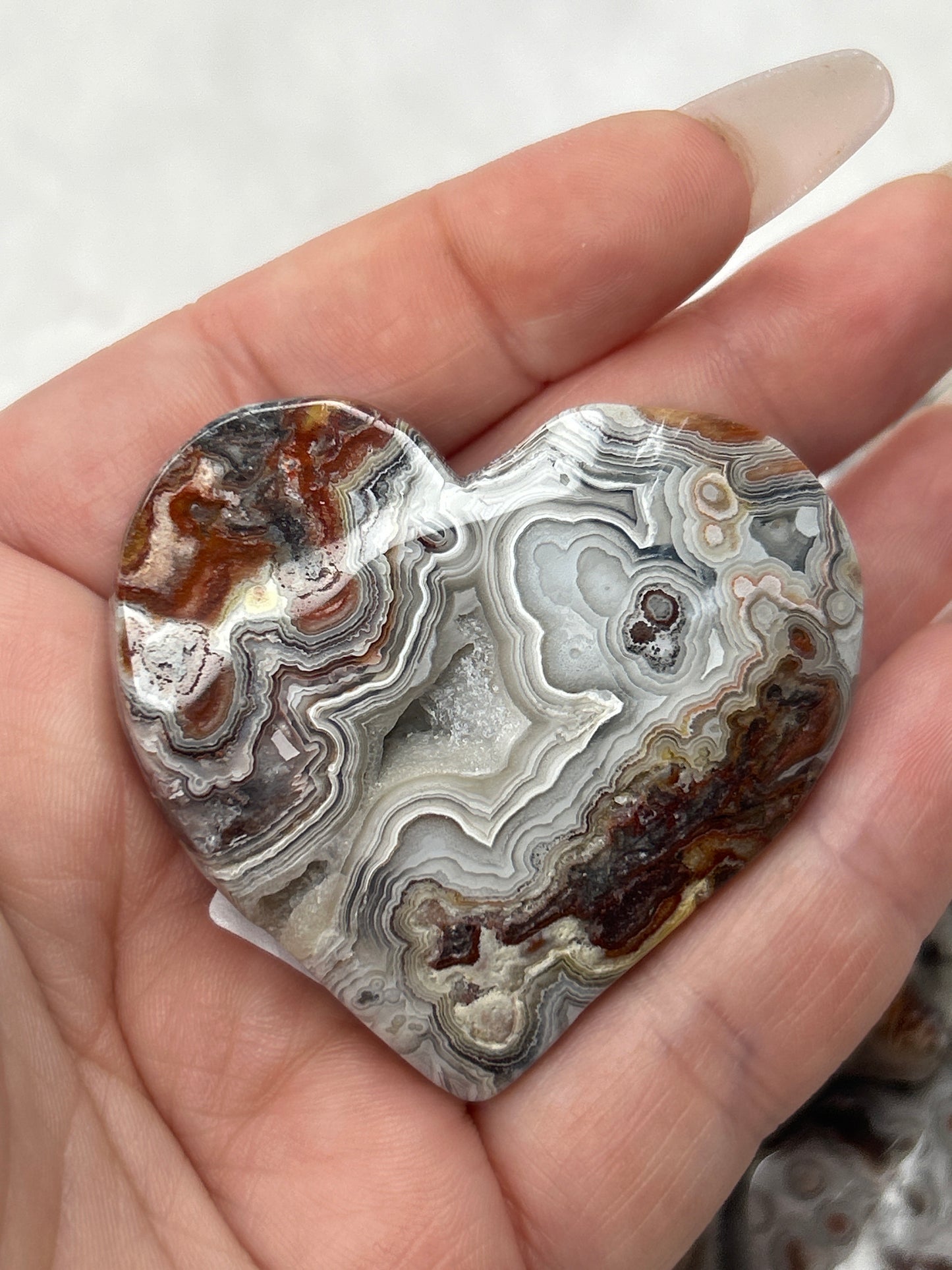 Mexican Lace Agate Heart