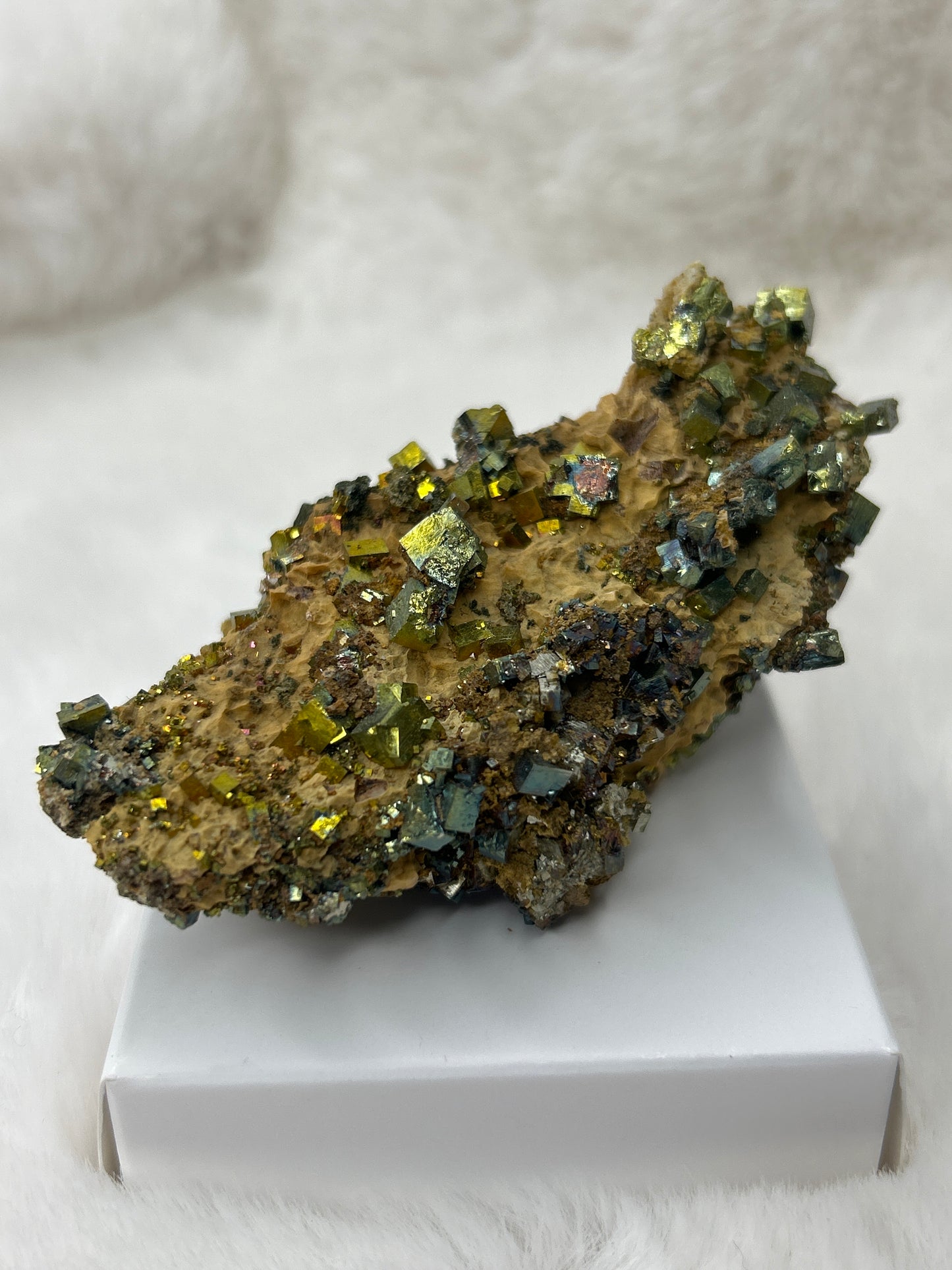 Iridescent Cubic Pyrite