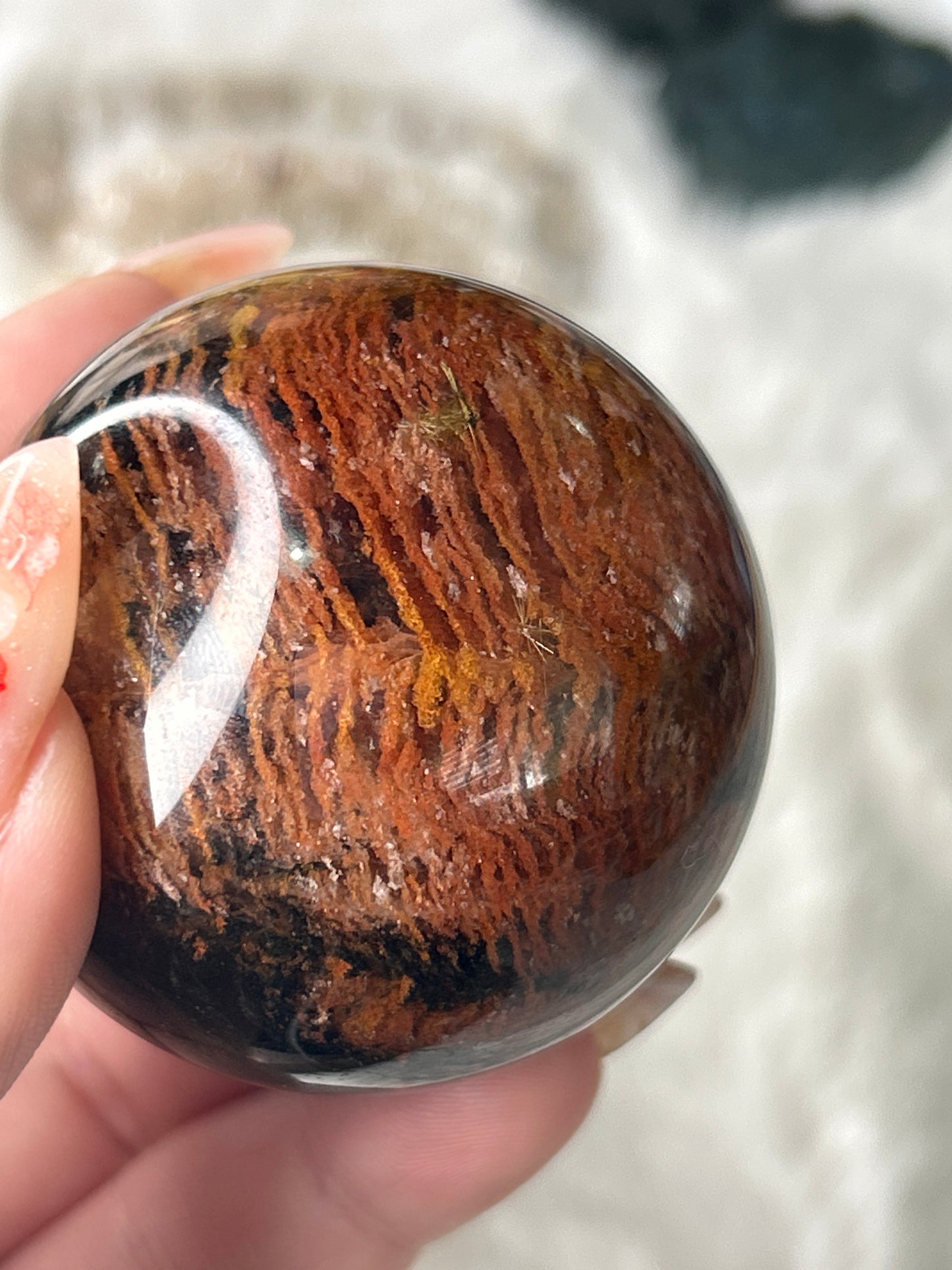 Garden Quartz with Rutile Sphere