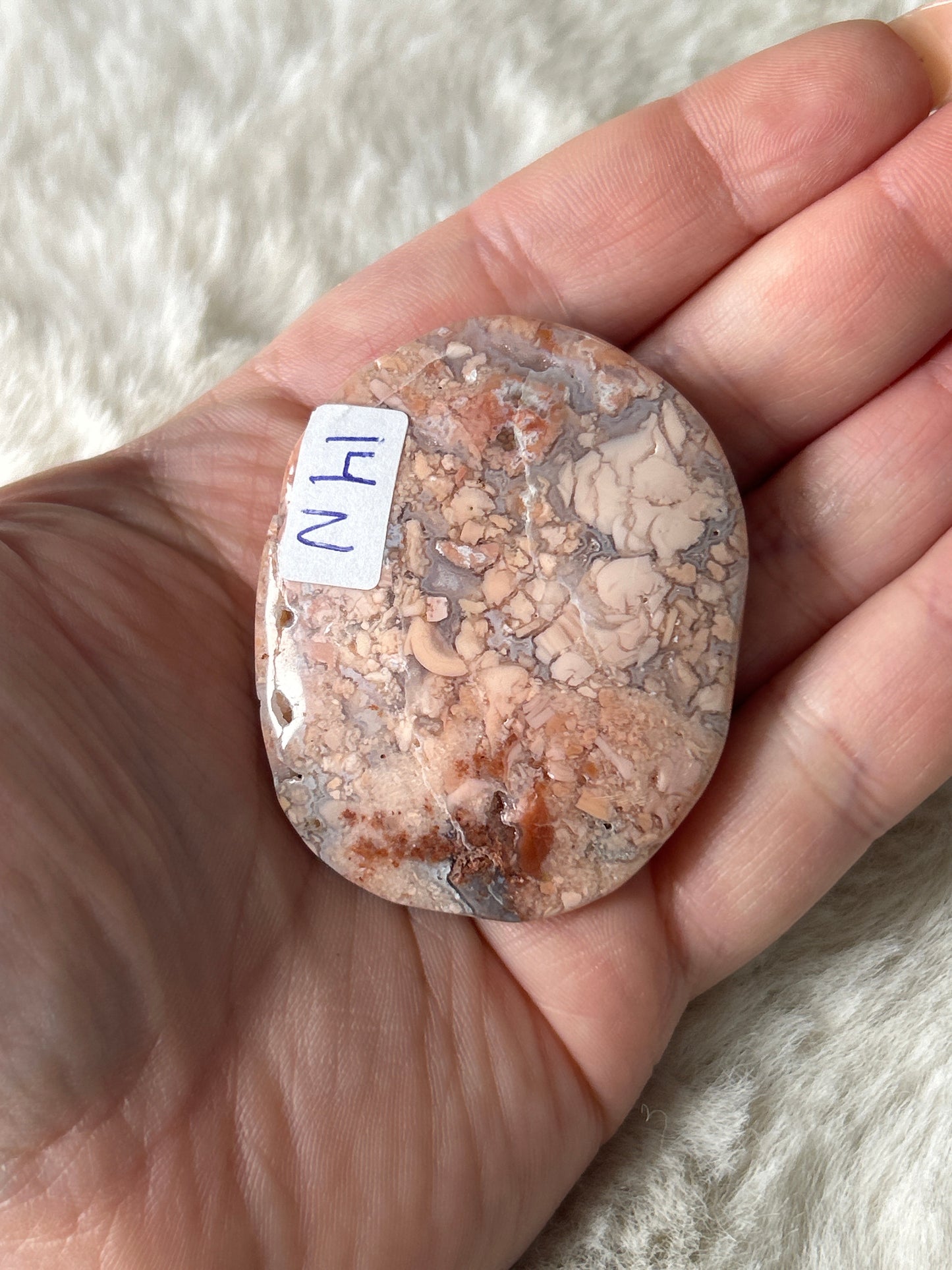 Cotton Candy Agate Palm Stone