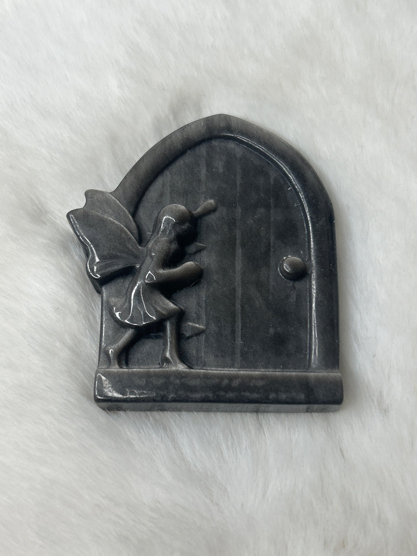 Silver Sheen Obsidian Fairy Door