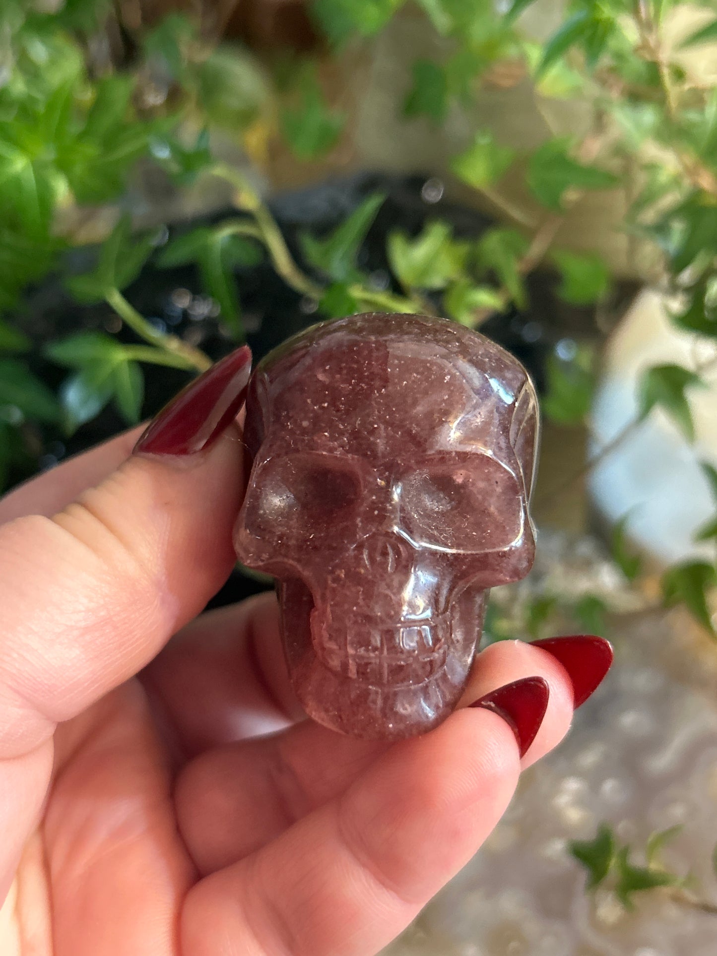 Strawberry Quartz Skull