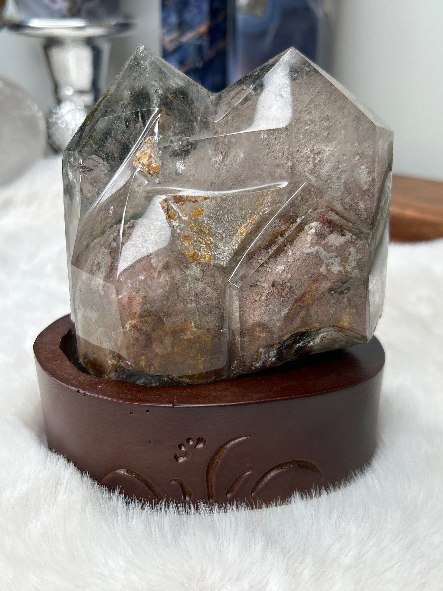 Garden Quartz on Custom Wood Stand