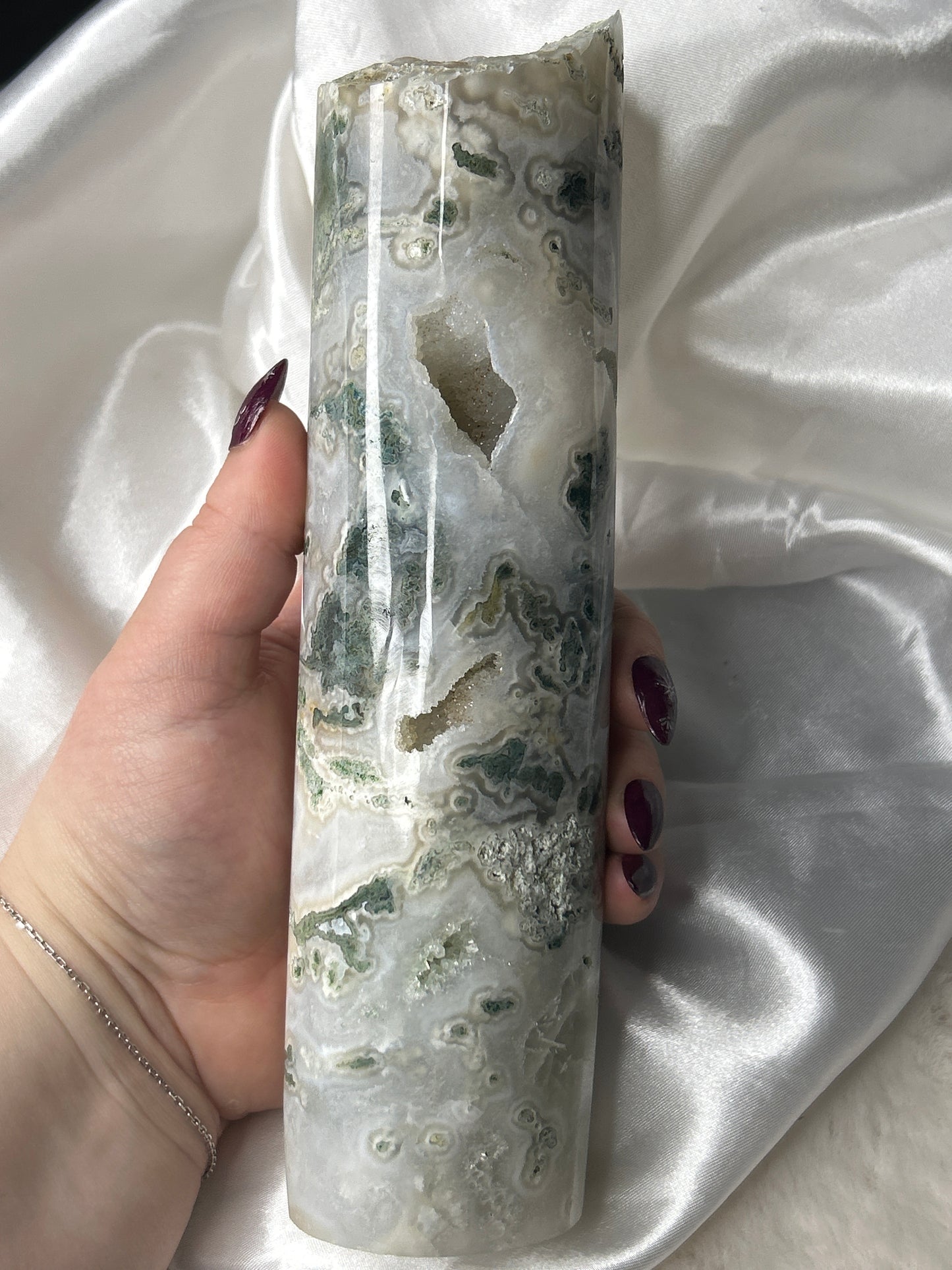 Moss Agate Cylinder
