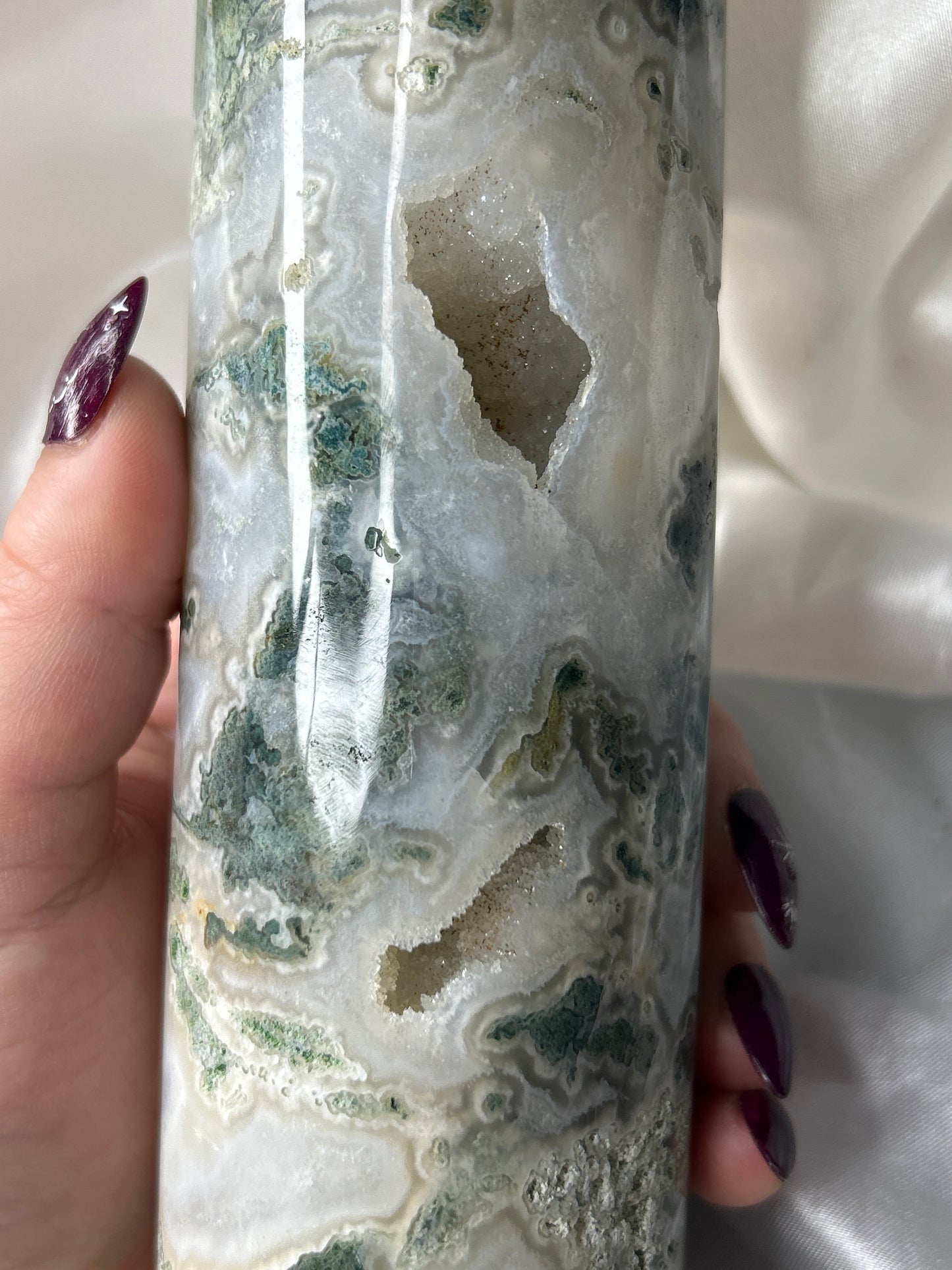 Moss Agate Cylinder
