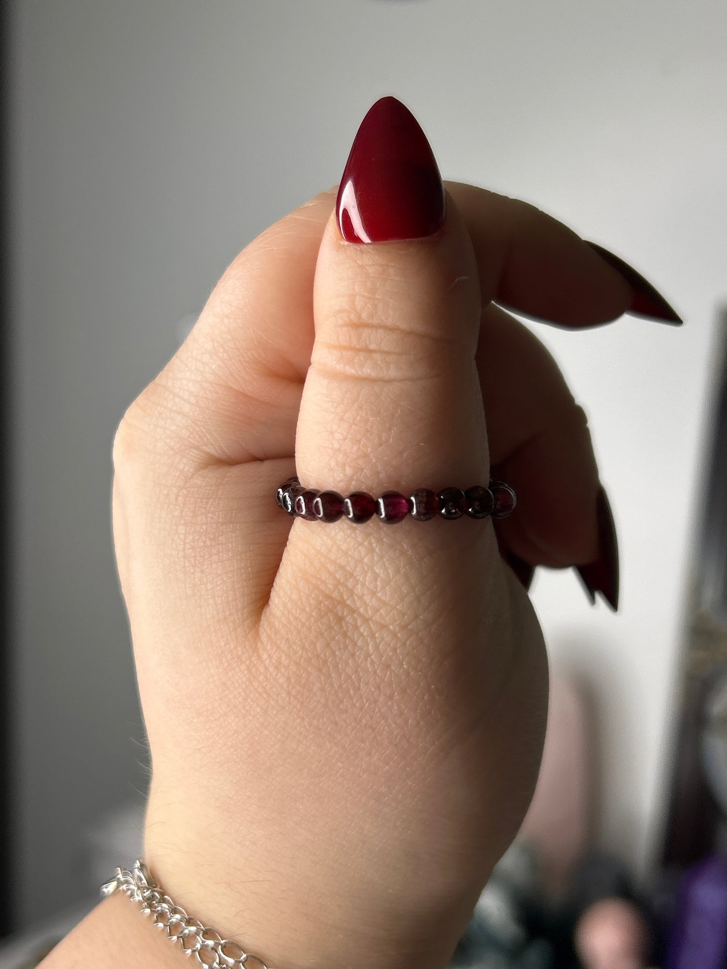 Garnet Bead Ring
