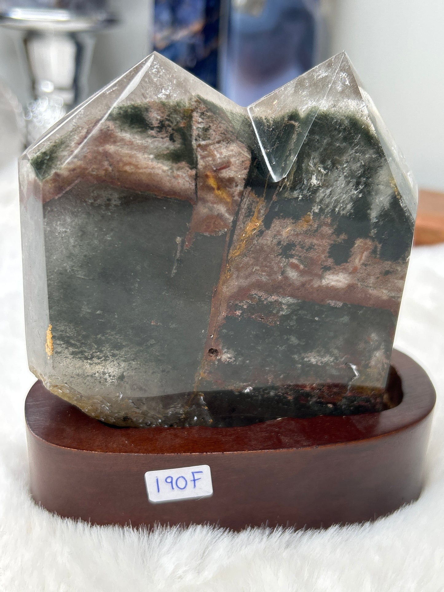 Garden Quartz on Custom Wood Stand