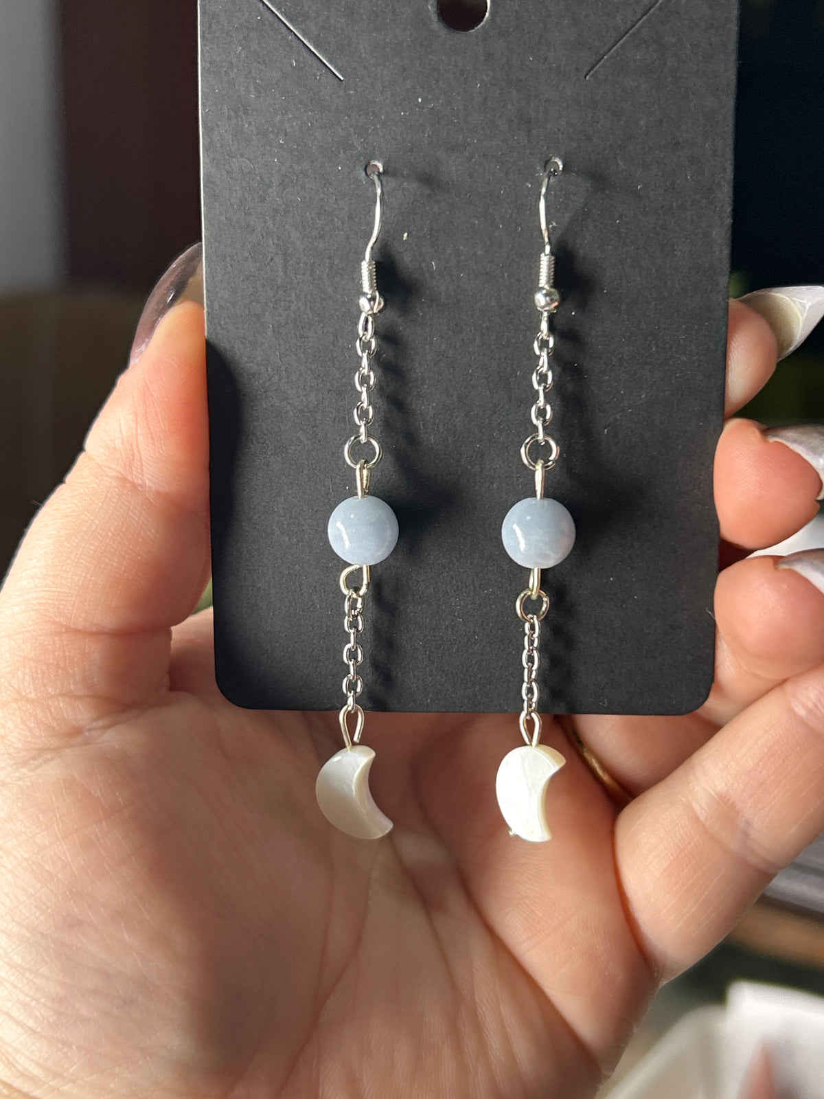 Angelite & Shell Earrings