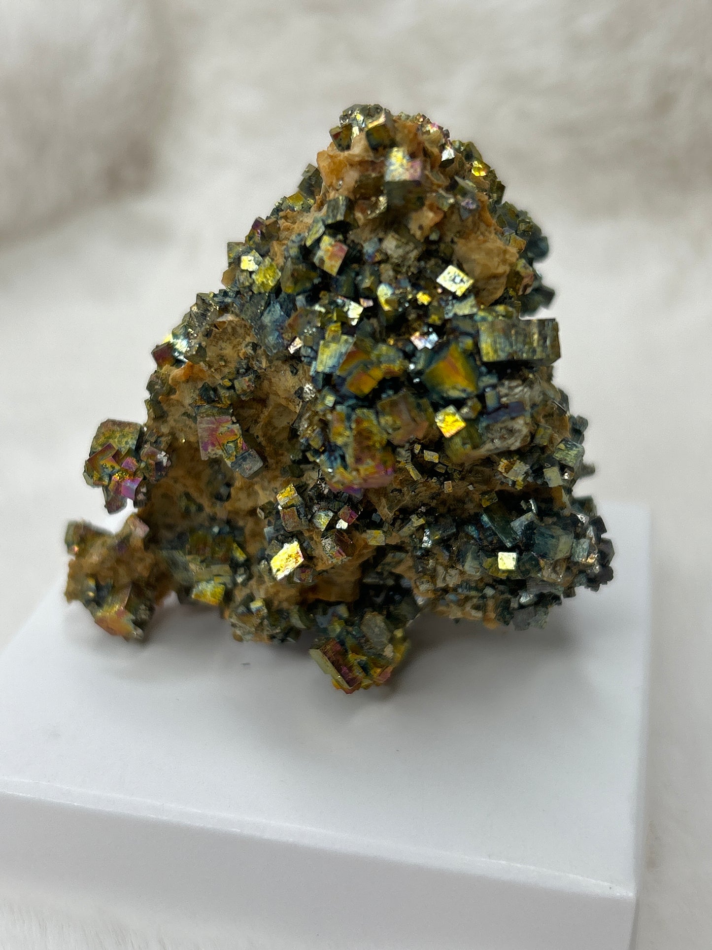 Iridescent Cubic Pyrite