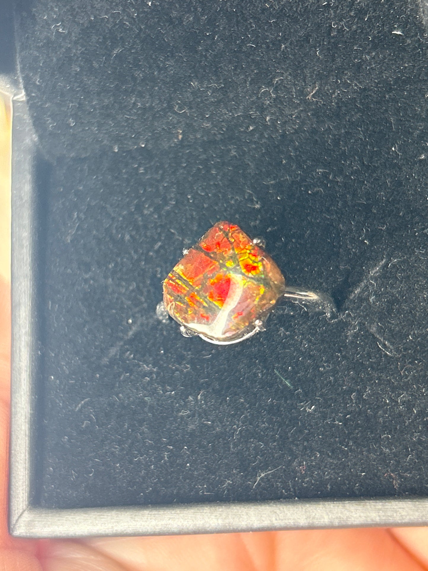 Ammolite Ring 925 Sterling Silver