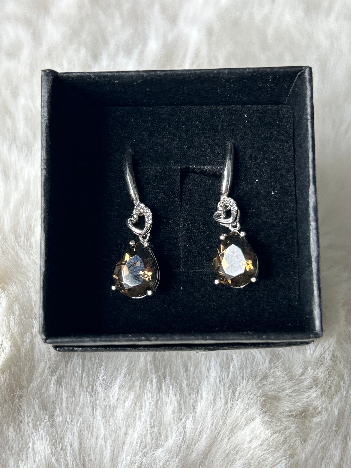 925 Sterling Silver Smokey Quartz Earrings