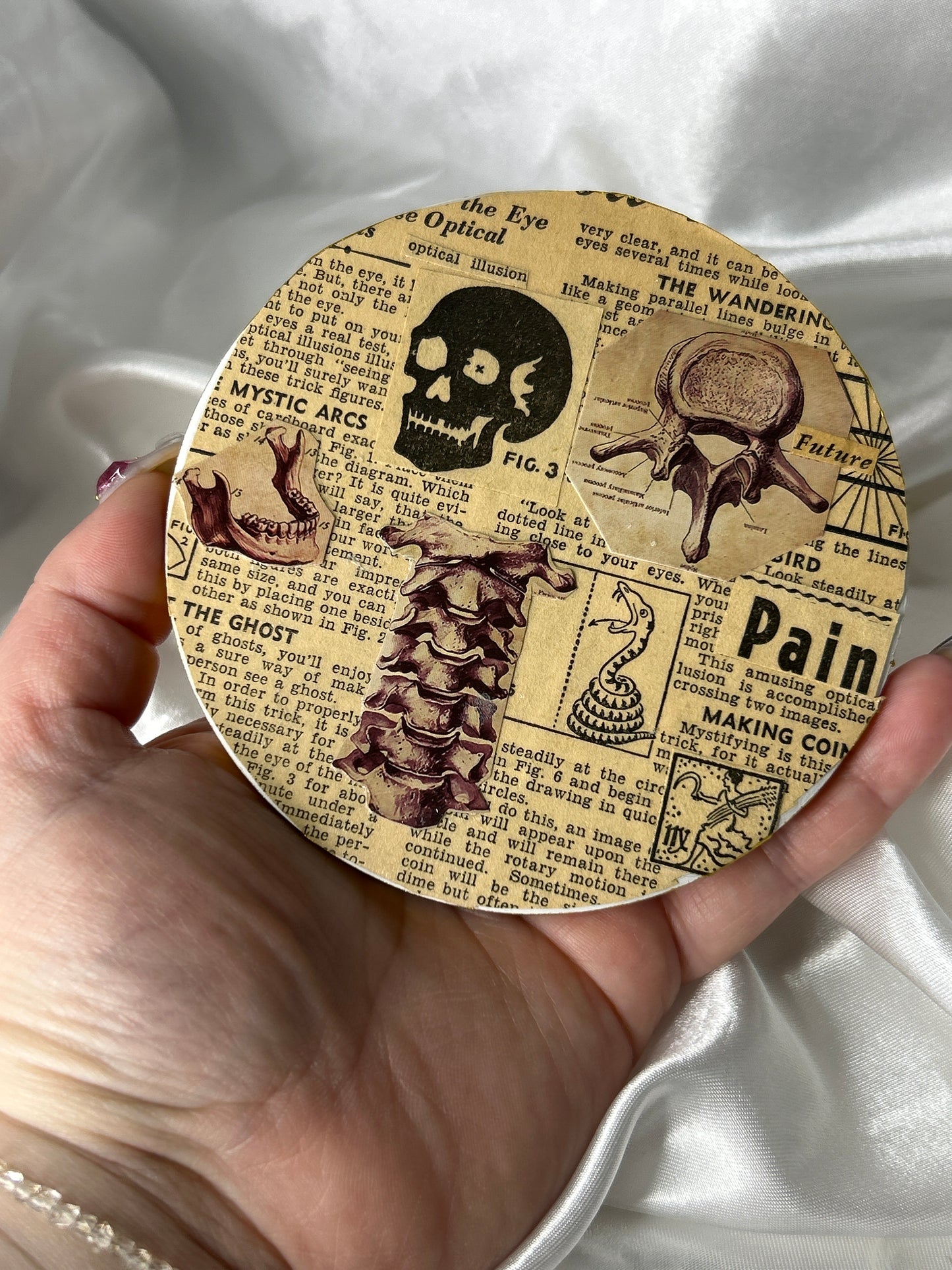 Macabre Vintage Collage Coaster