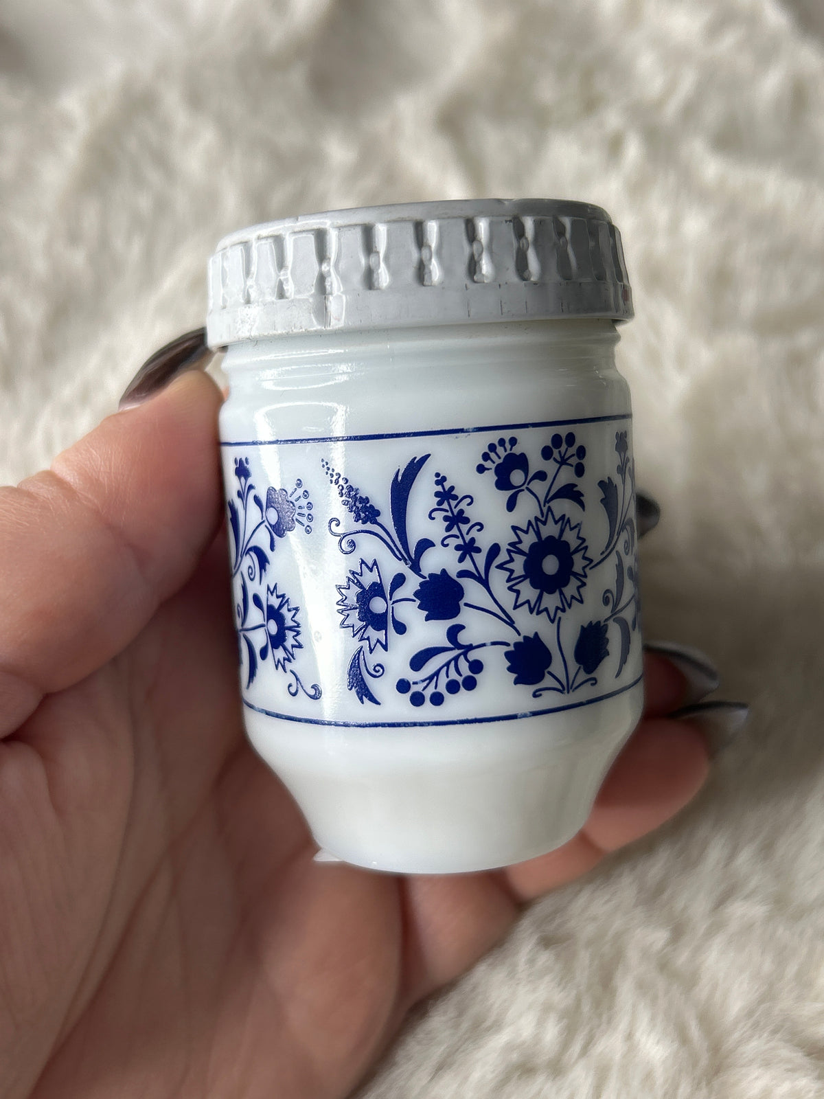 Vintage German Milk Glass Jar