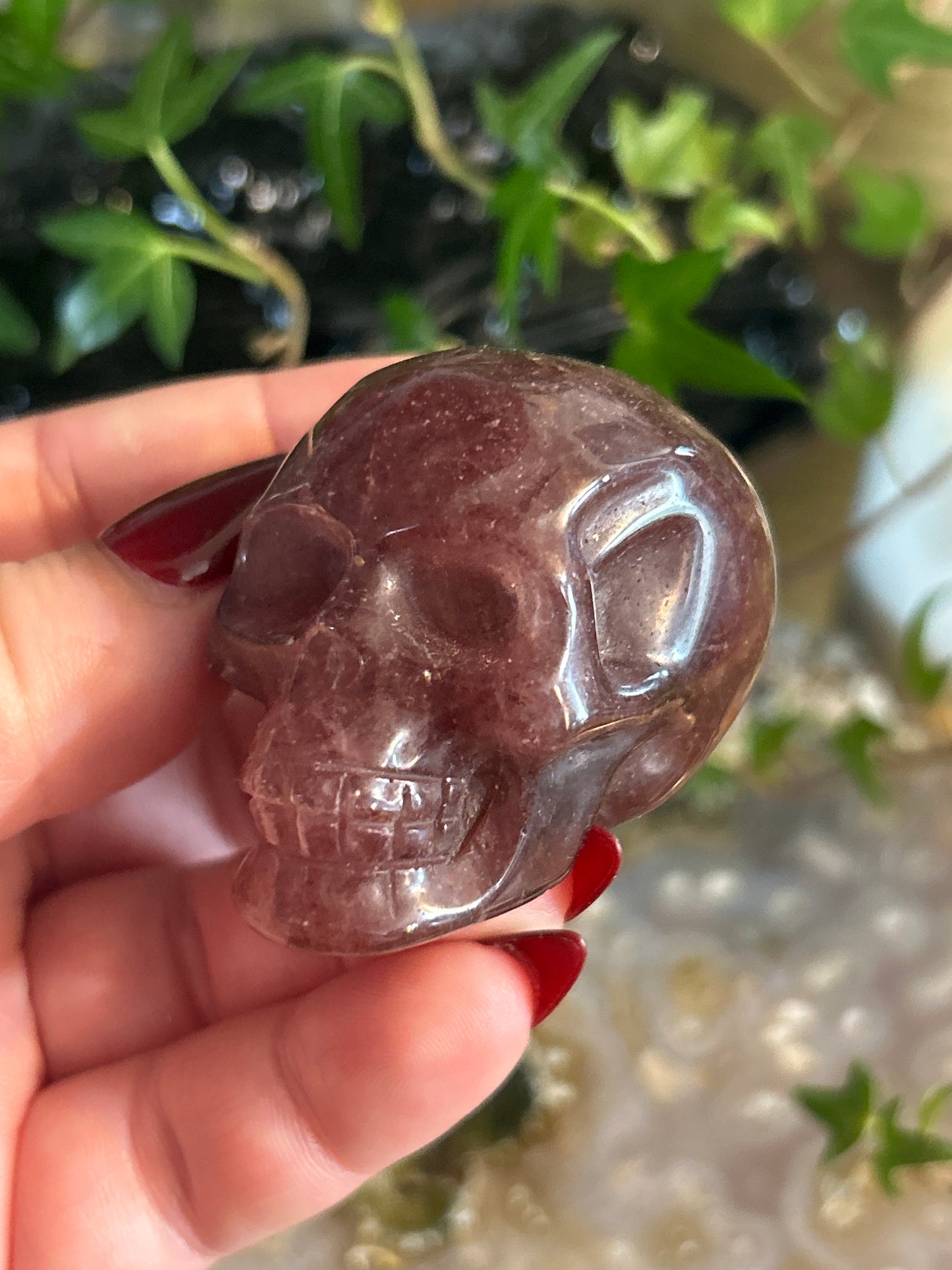 Strawberry Quartz Skull