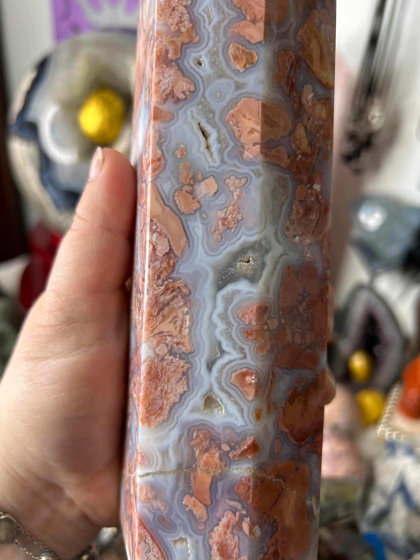 XL Cotton Candy Agate Tower