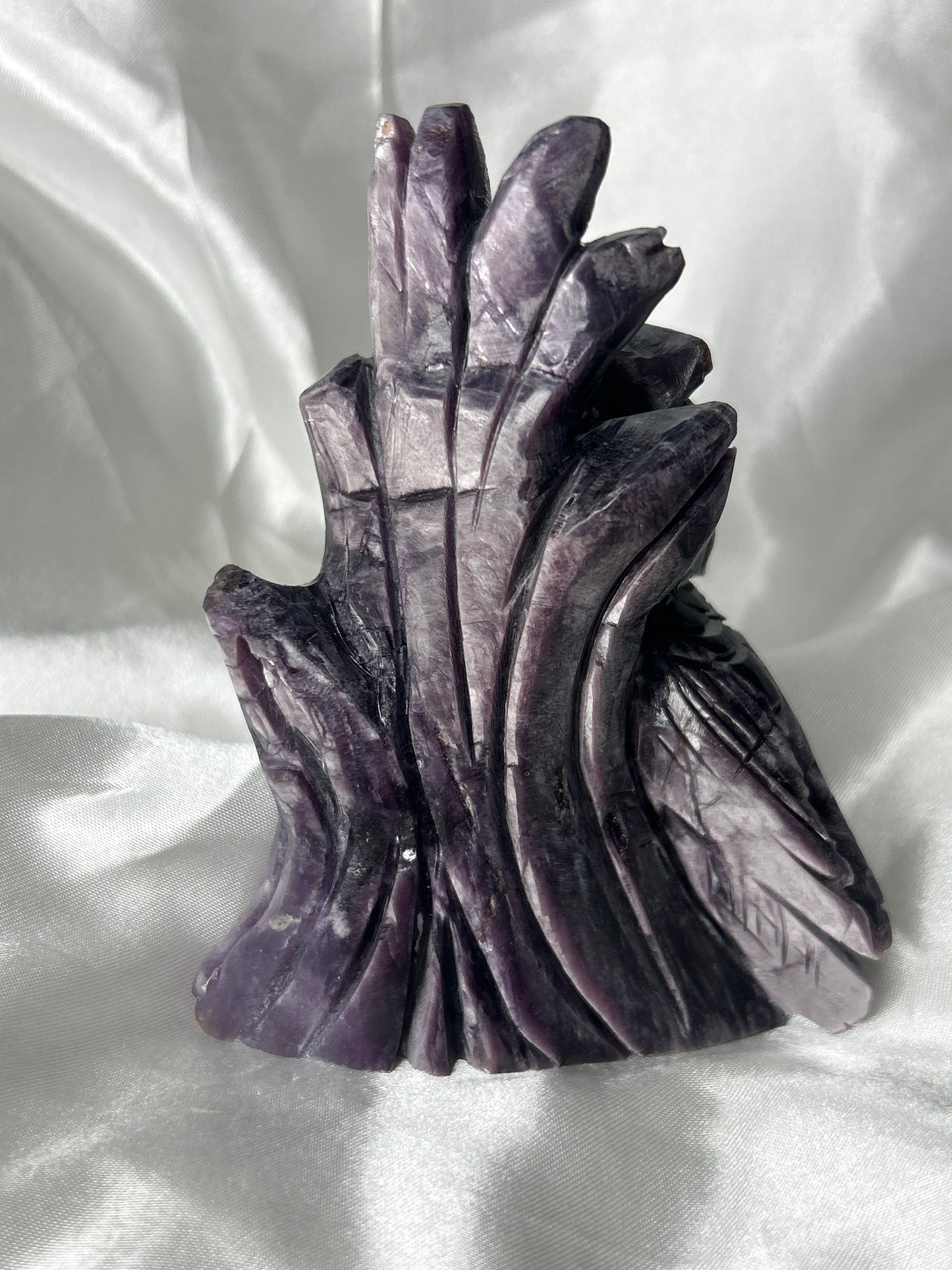 Gem Lepidolite Owl