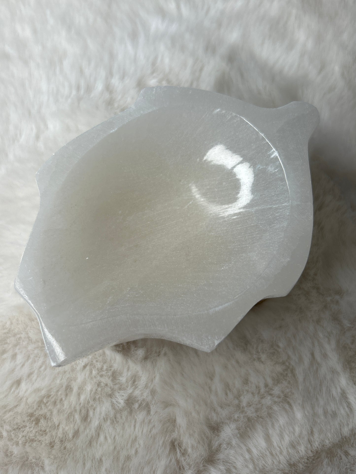Satin Spar Leaf Bowl