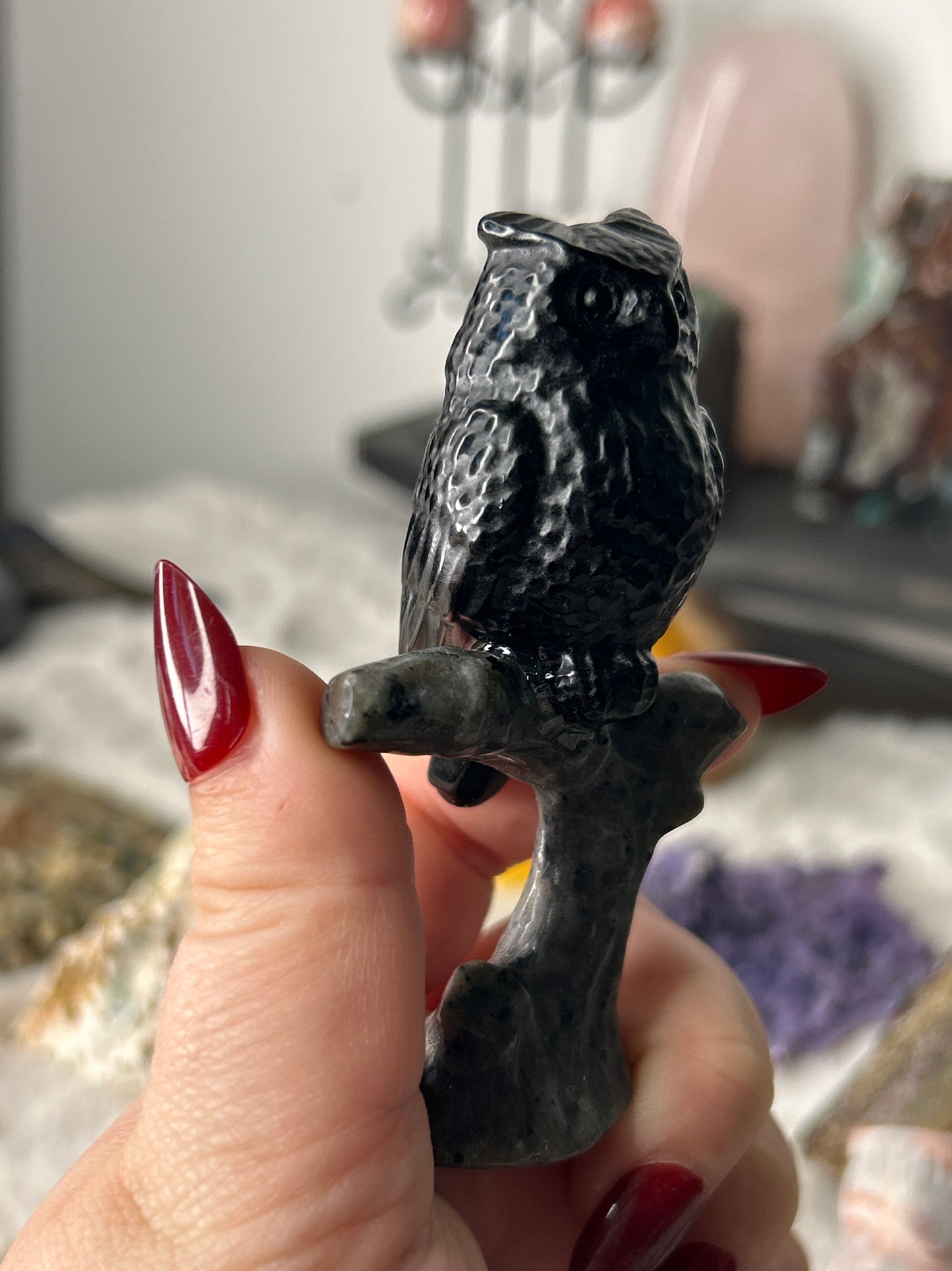 Obsidian Owl on Yooperlite Branch