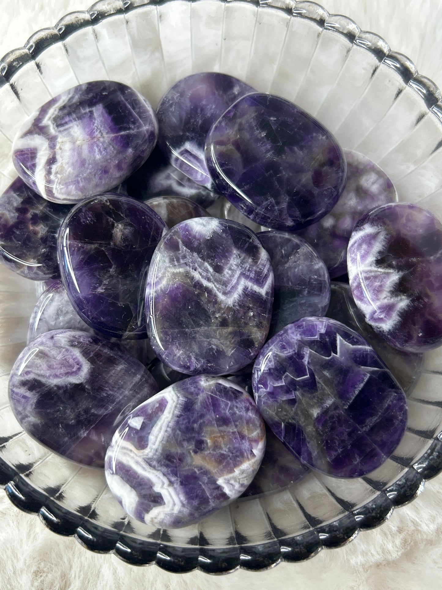 Chevron Amethyst Flat Stone